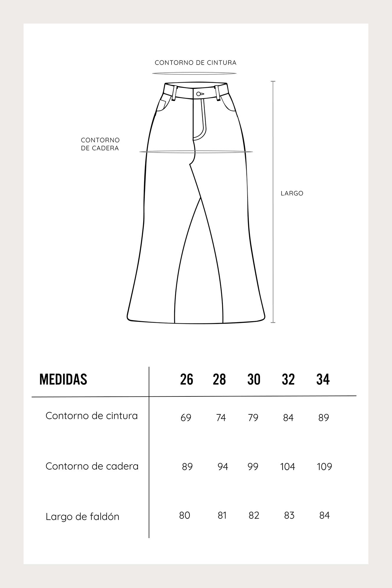 FALDA MIDI SLIM MUJER COTTONS JEANS IRLANDA - 5