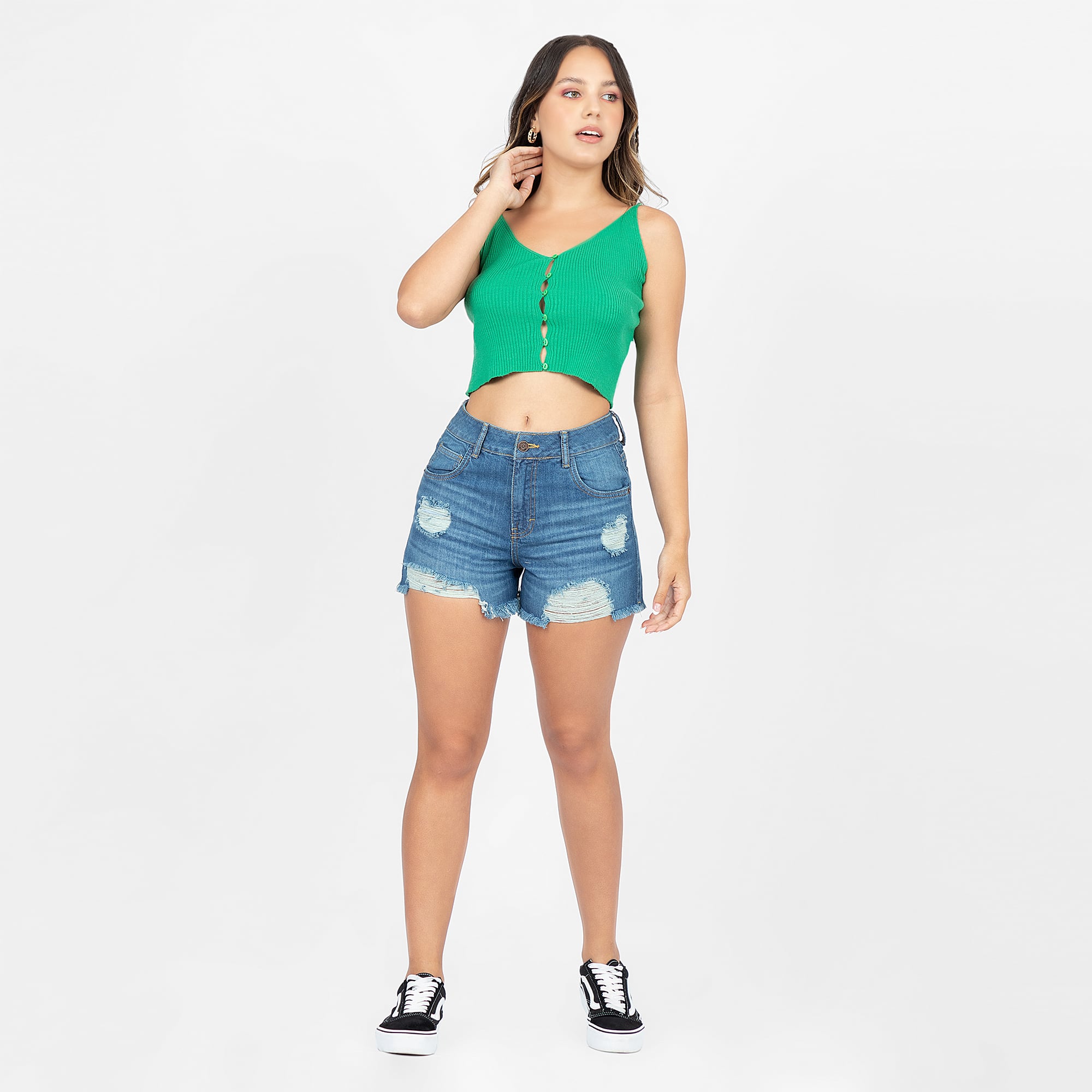 SHORT CORTO CEÑIDO MUJER COTTONS JEANS IRINA - 2