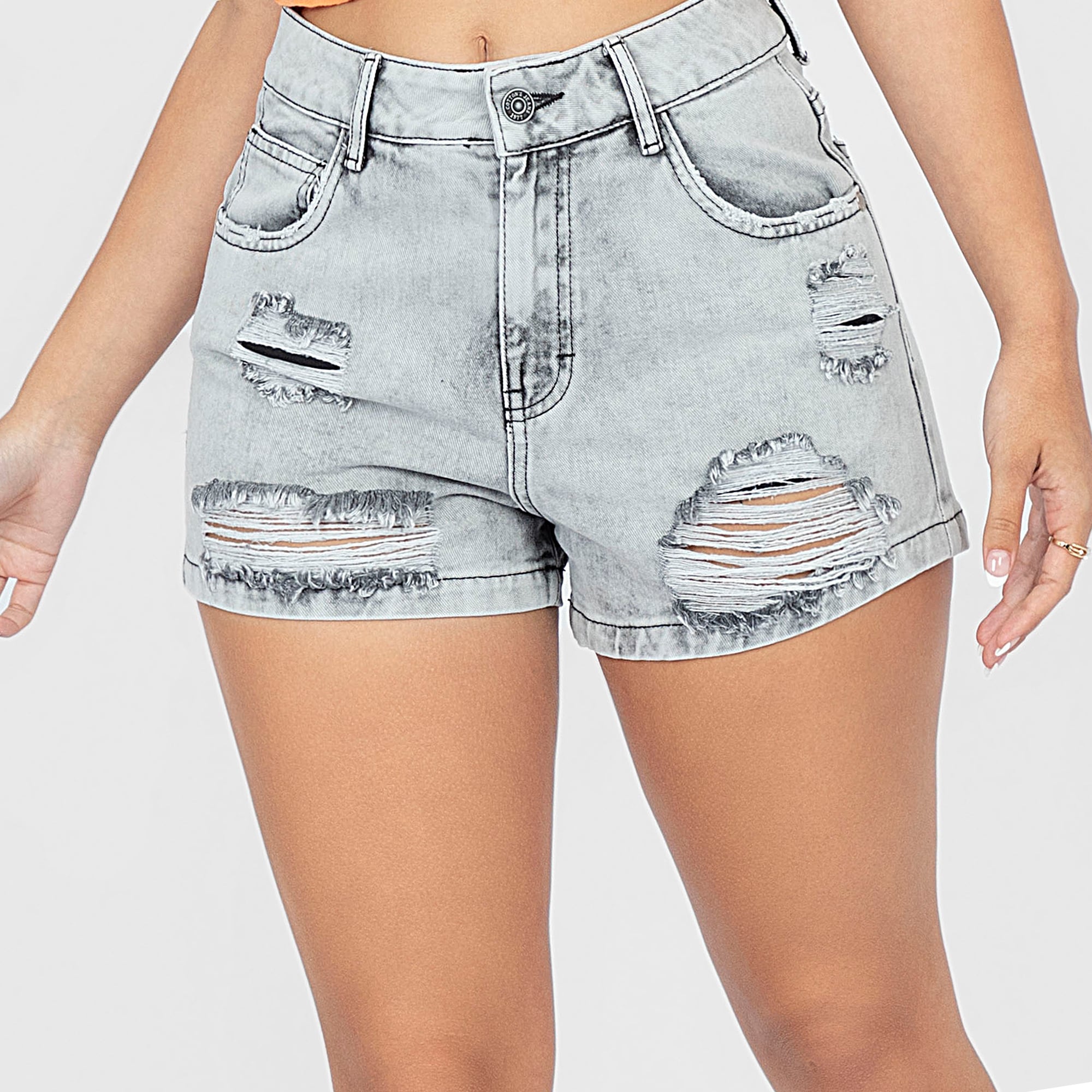 SHORT CORTO CEÑIDO MUJER COTTONS JEANS KARENINA - 3