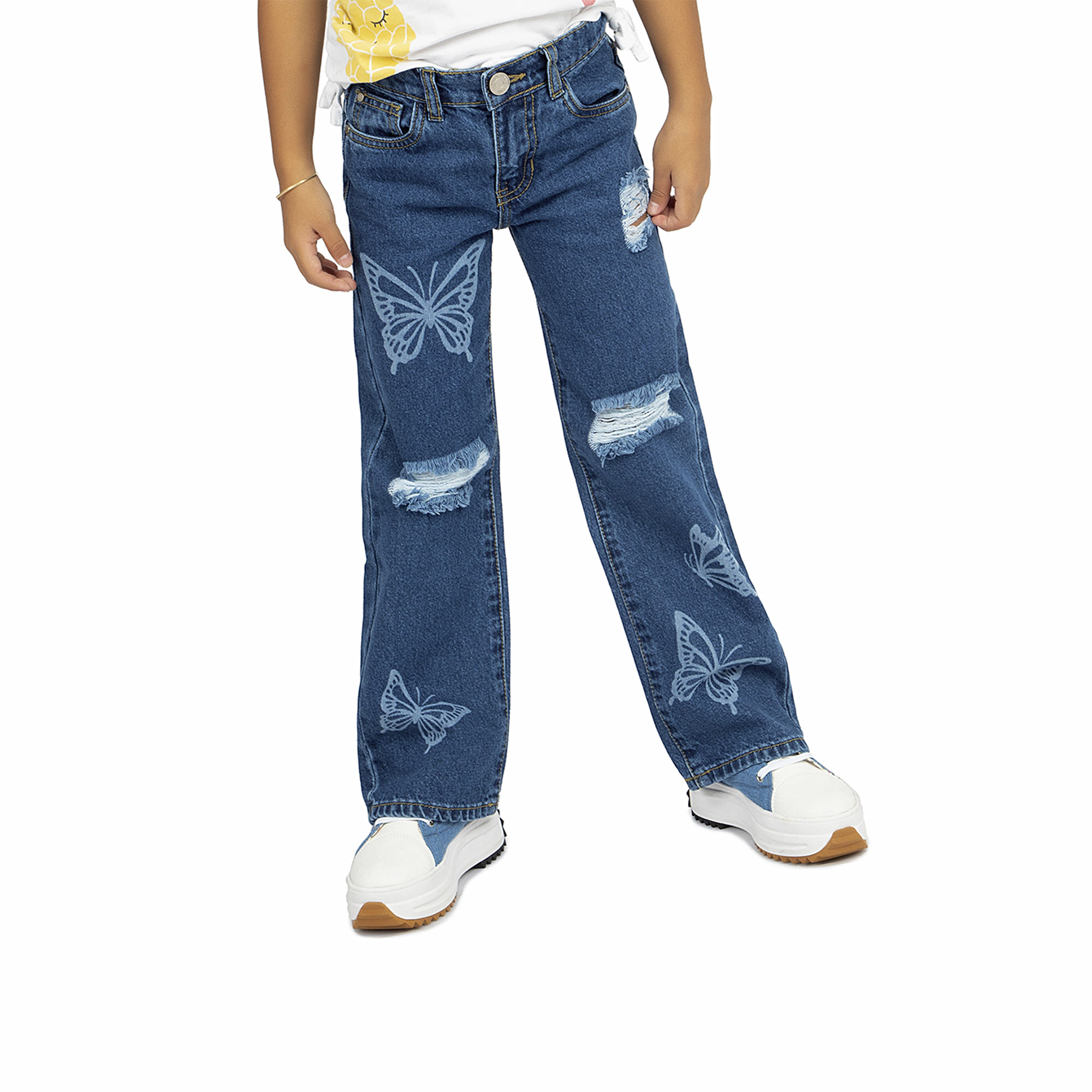 JEANS MOM NIÑA COTTONS JEANS AZUL LETICIA - 3