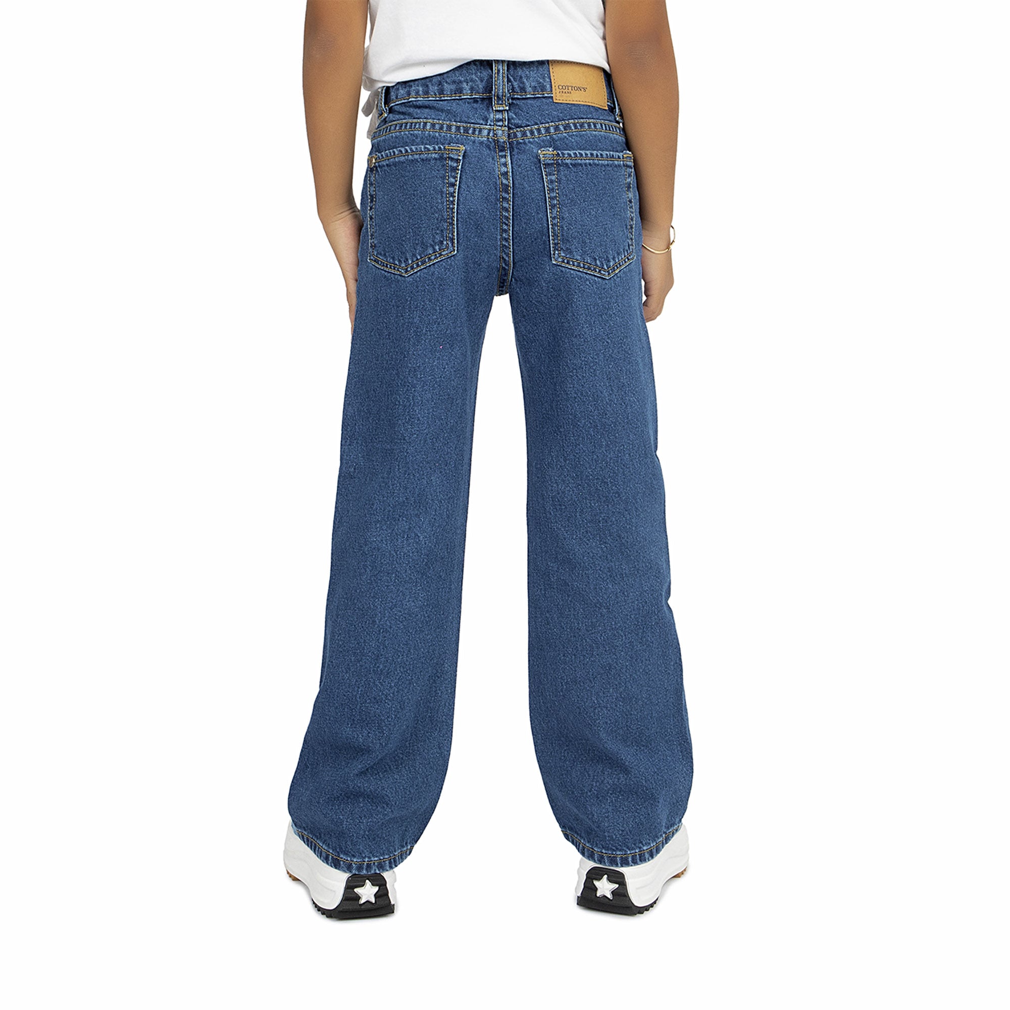JEANS MOM NIÑA COTTONS JEANS AZUL LETICIA - 4