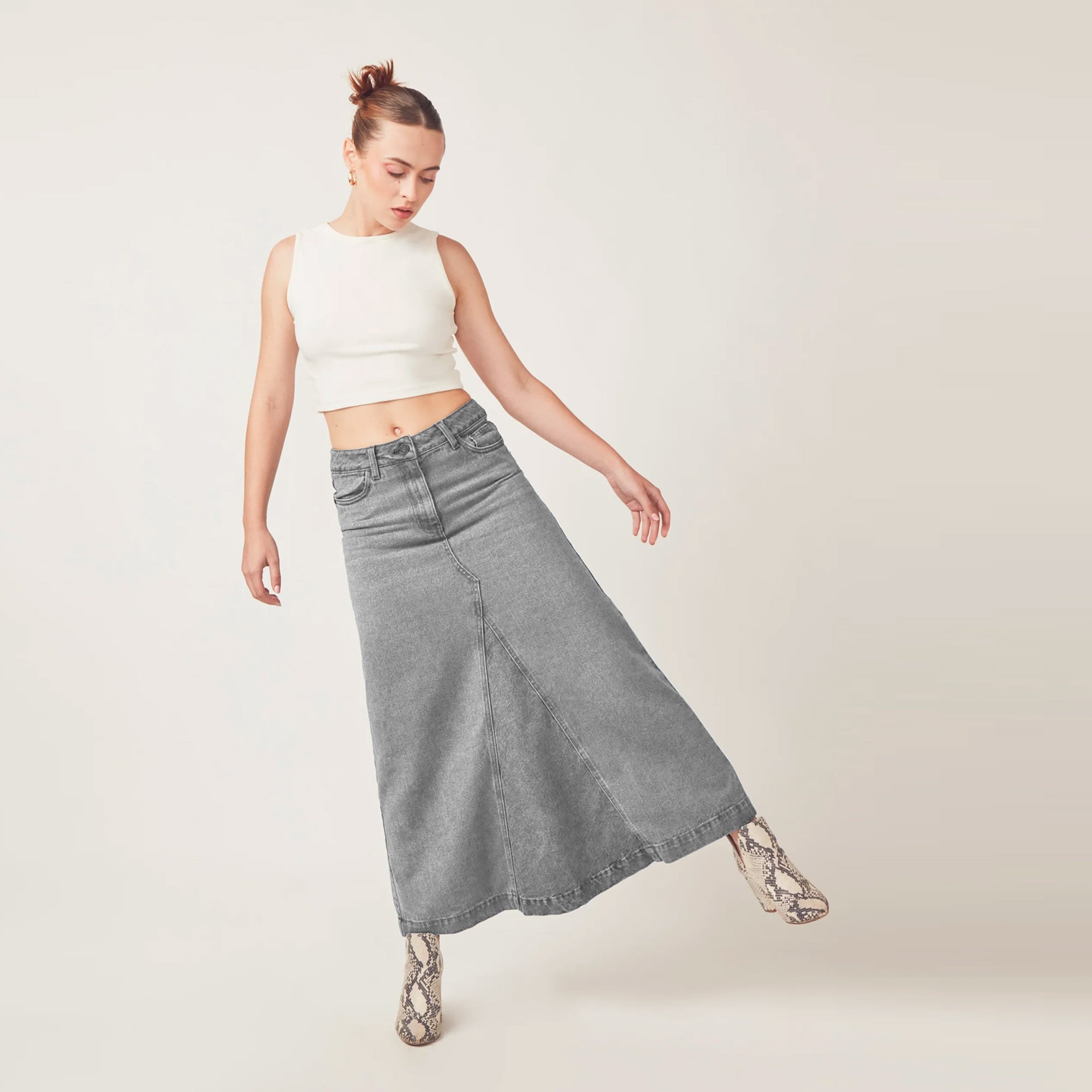 MAXI FALDA MUJER COTTONS JEANS EDA - 1