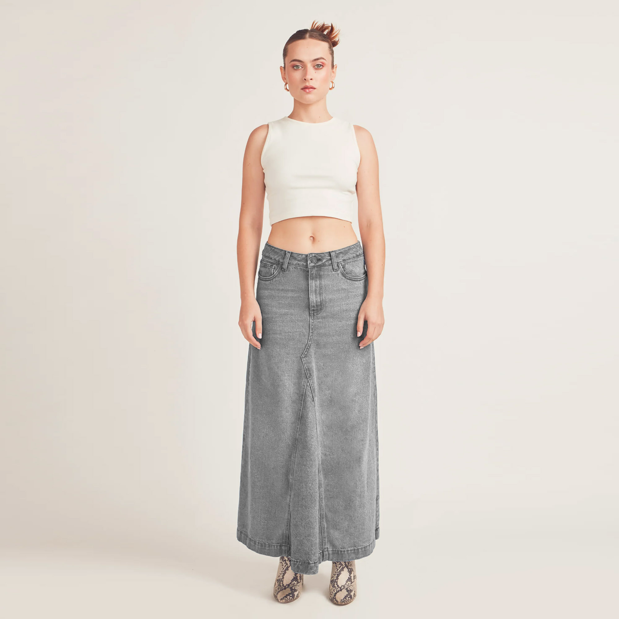 MAXI FALDA MUJER COTTONS JEANS EDA - 4
