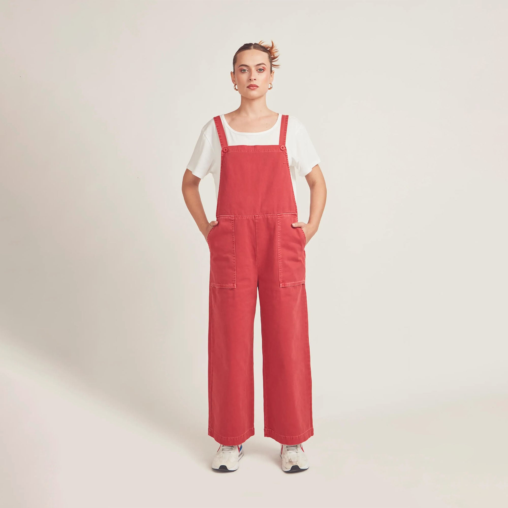 OVEROL TOBILLERO MUJER COTTONS JEANS CORAL AMIRA CARGO - 1