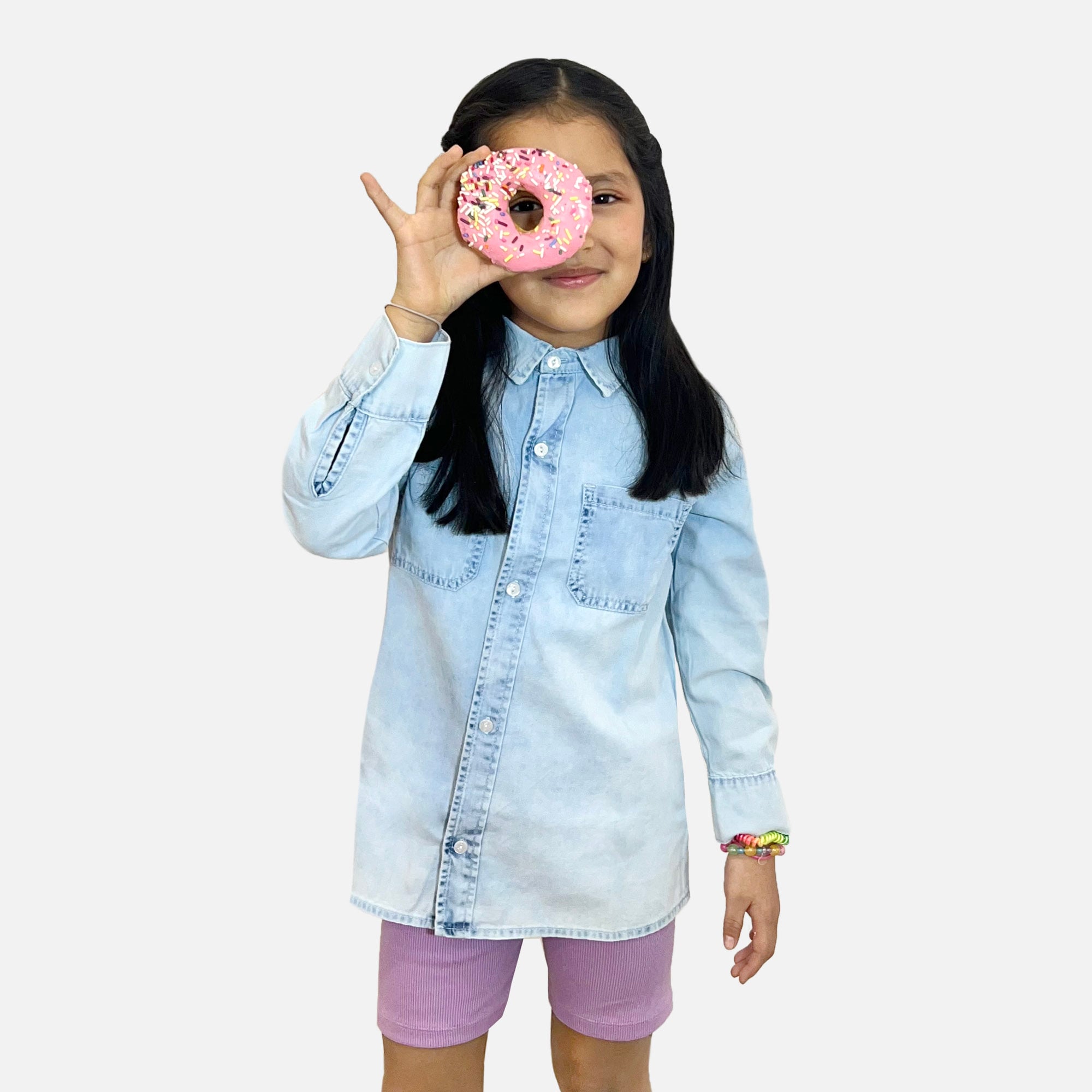 BLUSA MANGA LARGA NIÑA COTTONS JEANS CELESTE MALAIKA REGULAR - 2