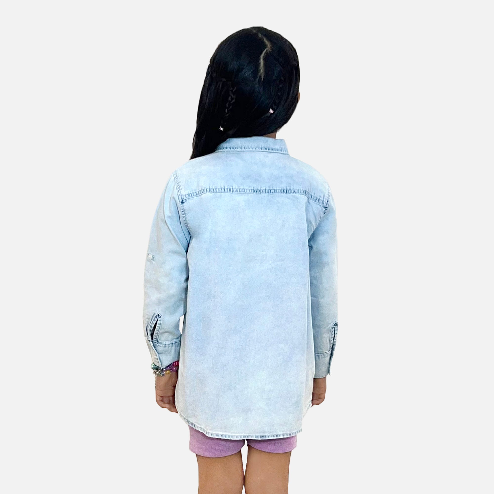 BLUSA MANGA LARGA NIÑA COTTONS JEANS CELESTE MALAIKA REGULAR - 3
