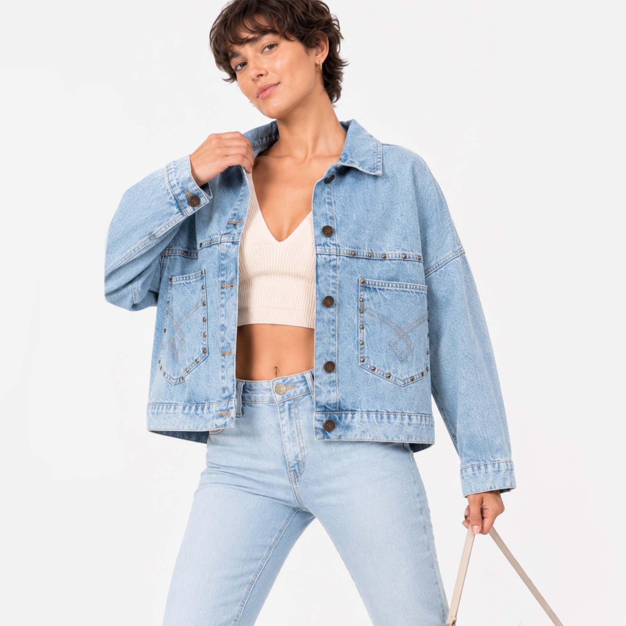 CASACA MUJER COTTONS JEANS LORENA OVERIZE - 1