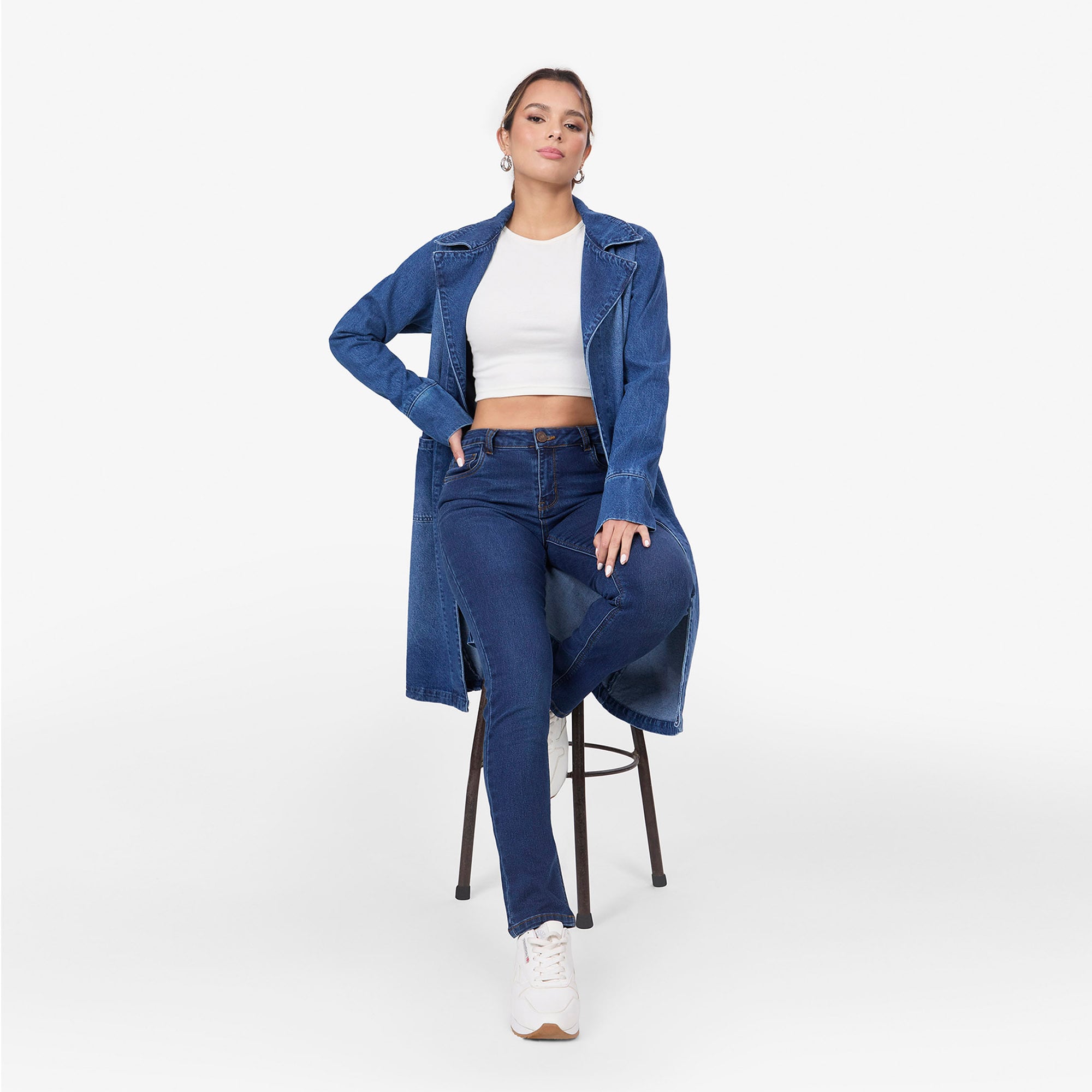 SACO MUJER COTTONS JEANS XIMENA MIDI - 3