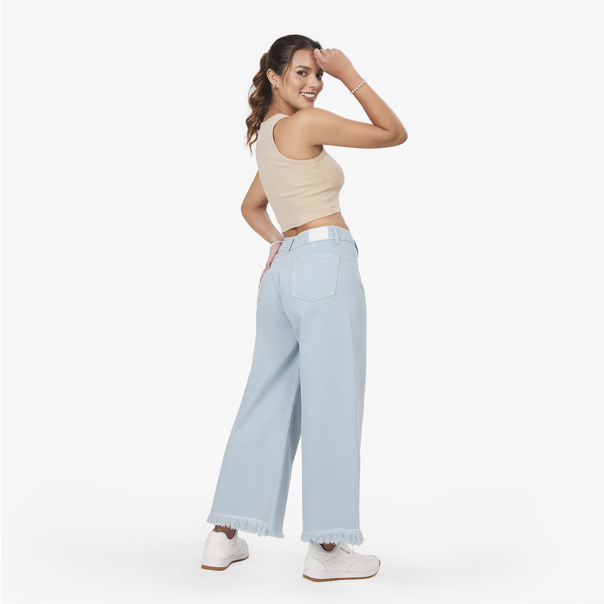 JEANS MUJER COTTONS JEANS ACERO CATALINA WIDELEG CROPPED - 4