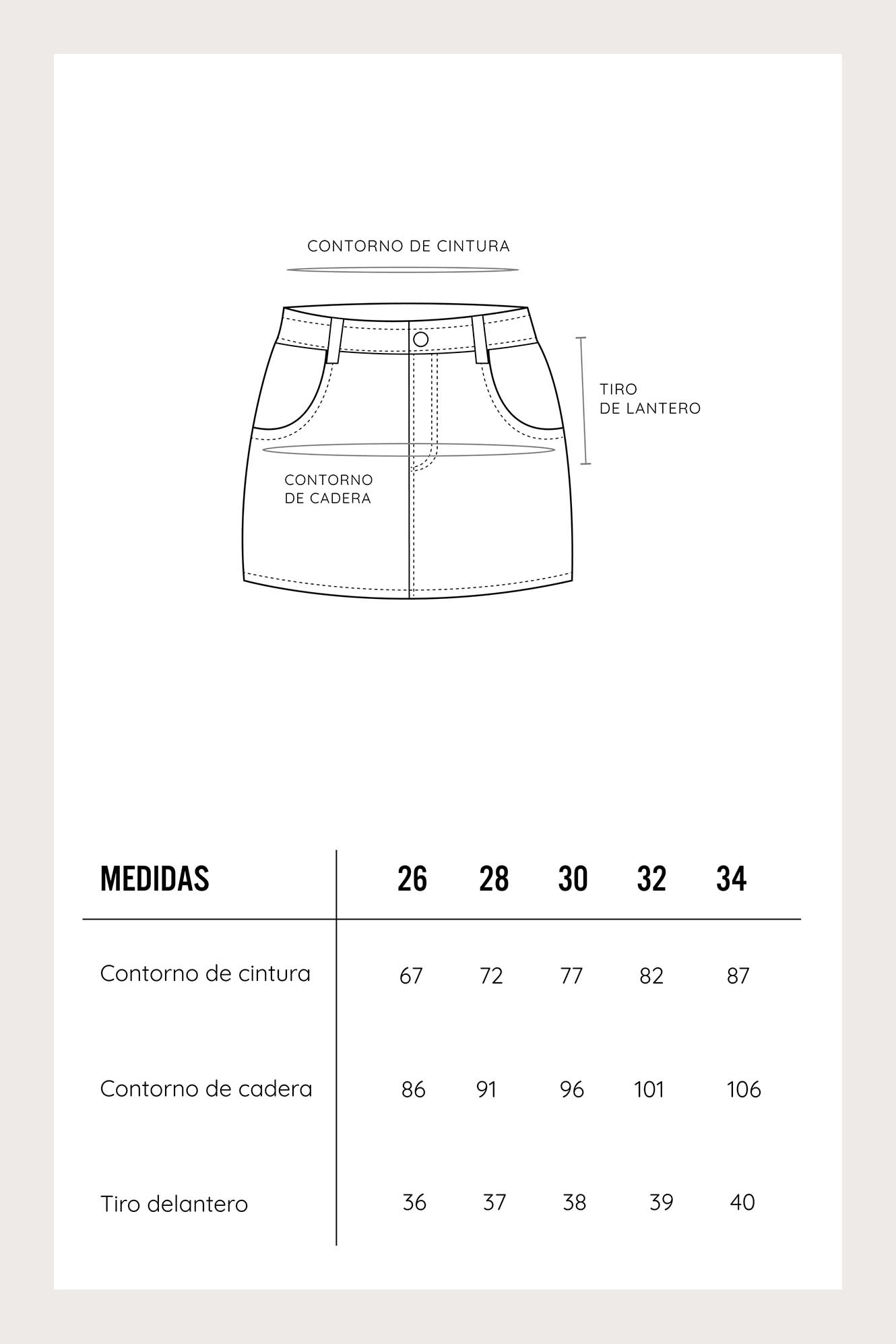 FALDA MUJER COTTONS JEANS BEIGE DAPHNE - 4
