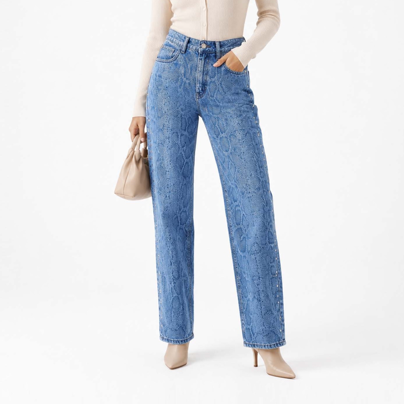 JEAN STRAIGHT PARA MUJER COTTONS JEANS FABIANA - 2