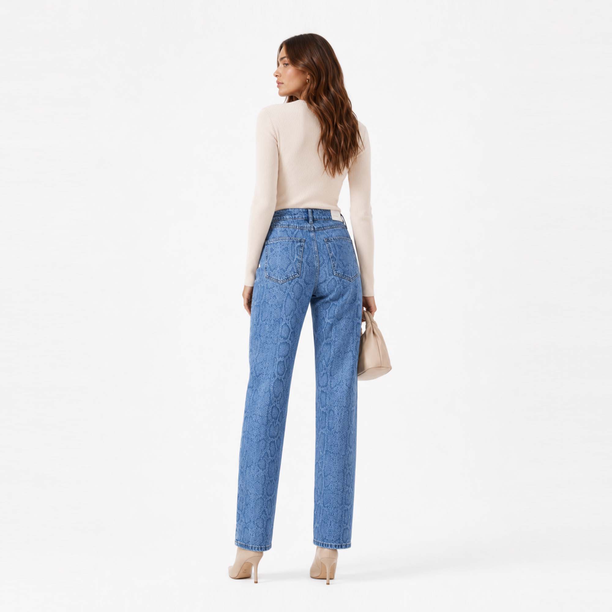 JEAN STRAIGHT PARA MUJER COTTONS JEANS FABIANA - 4