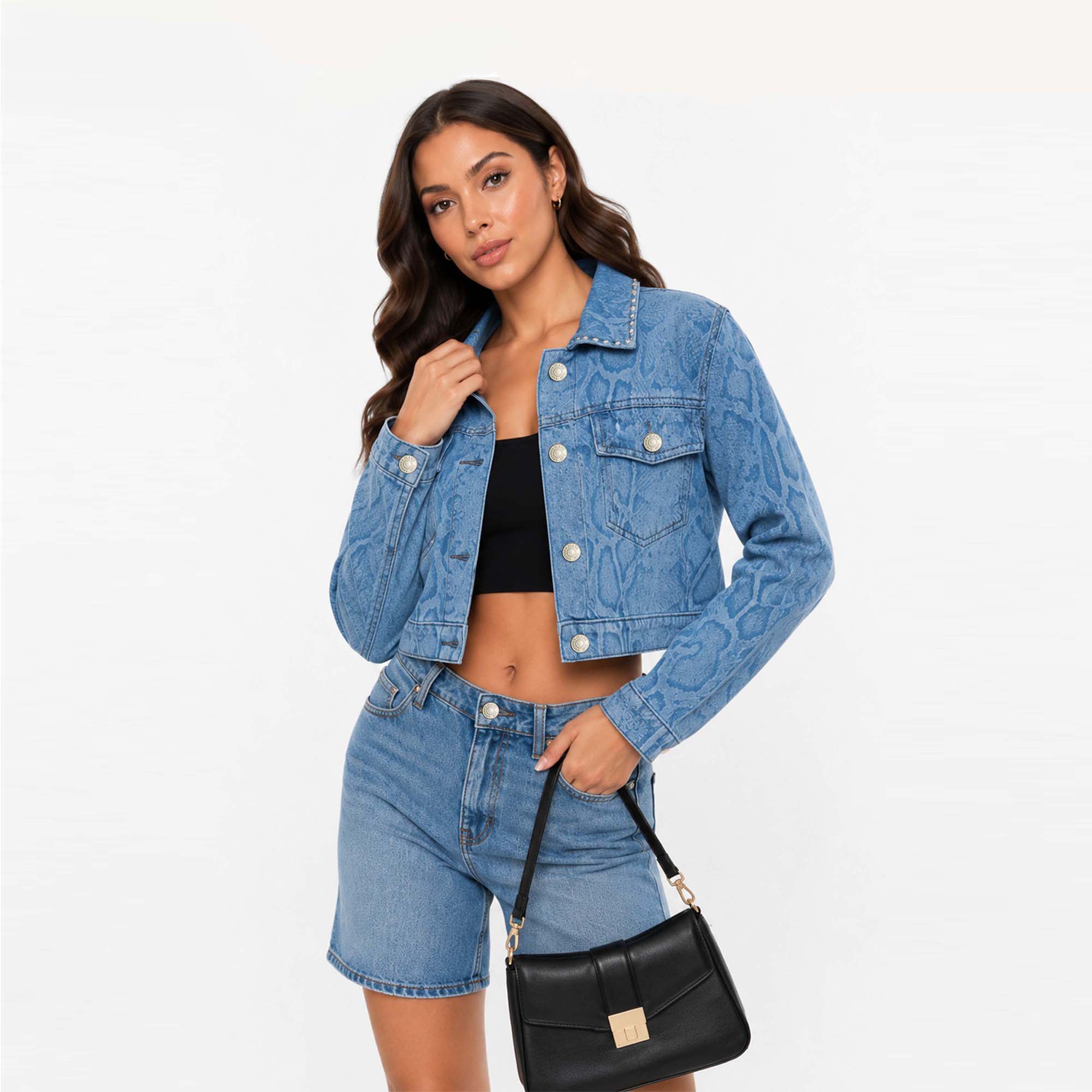 CASACA CROP MUJER COTTONS JEANS MARIANA - 1