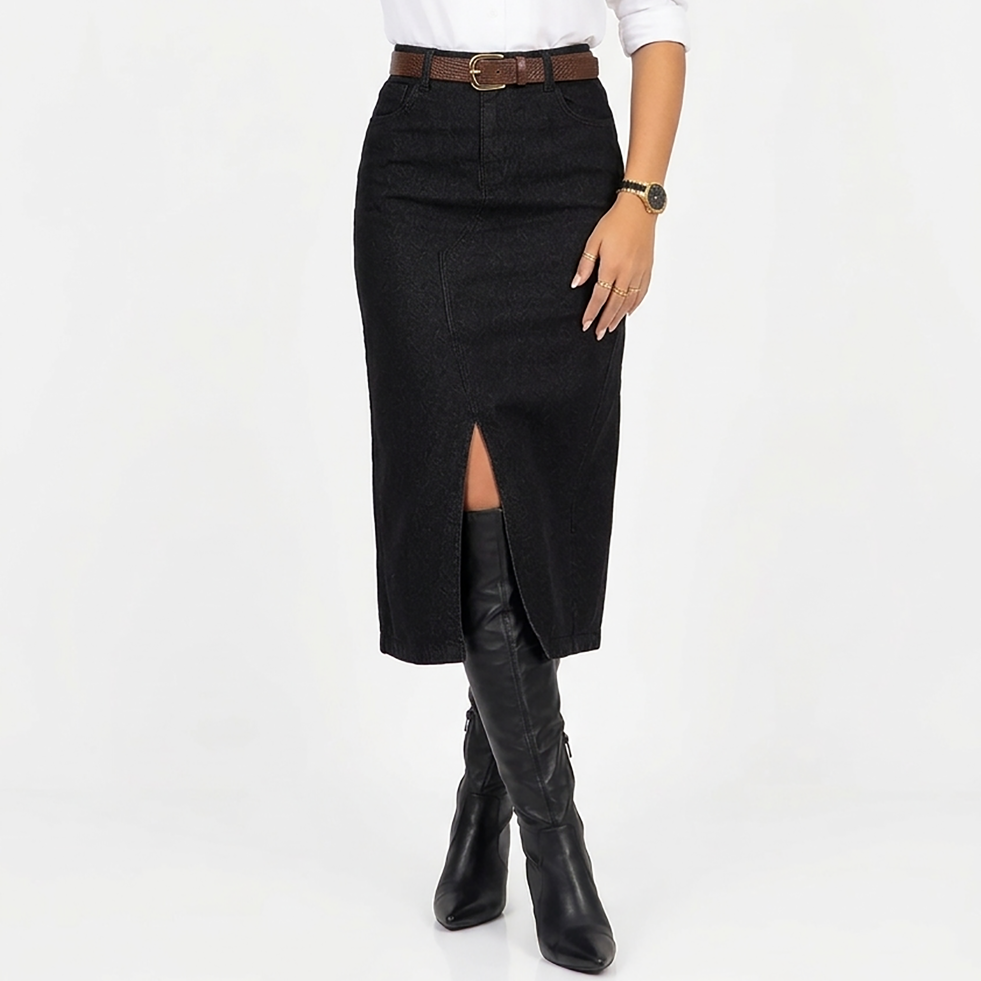 FALDA MIDI SLIM MUJER COTTONS JEANS IRLANDA - 1