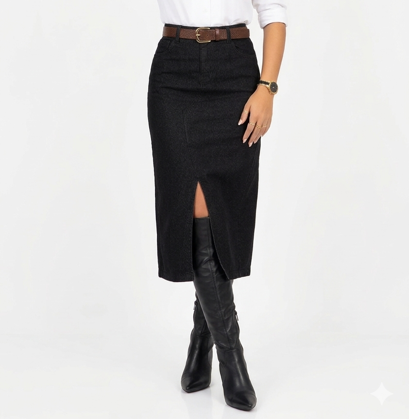 FALDA MIDI SLIM MUJER COTTONS JEANS IRLANDA - 1