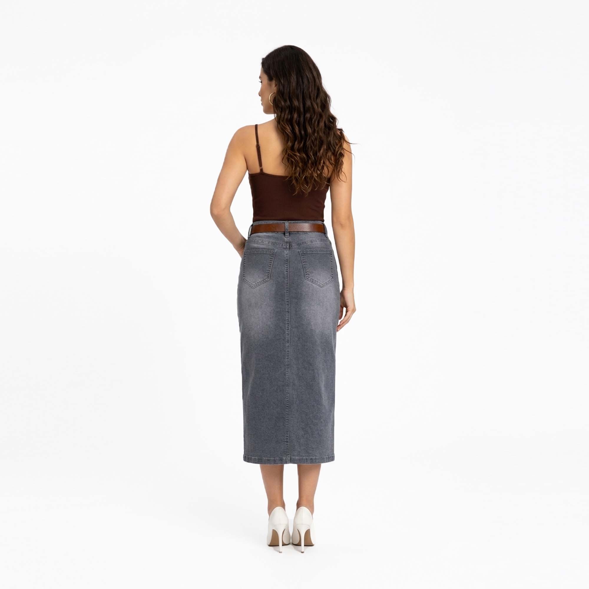 FALDA MIDI SLIM MUJER COTTONS JEANS IRLANDA - 2