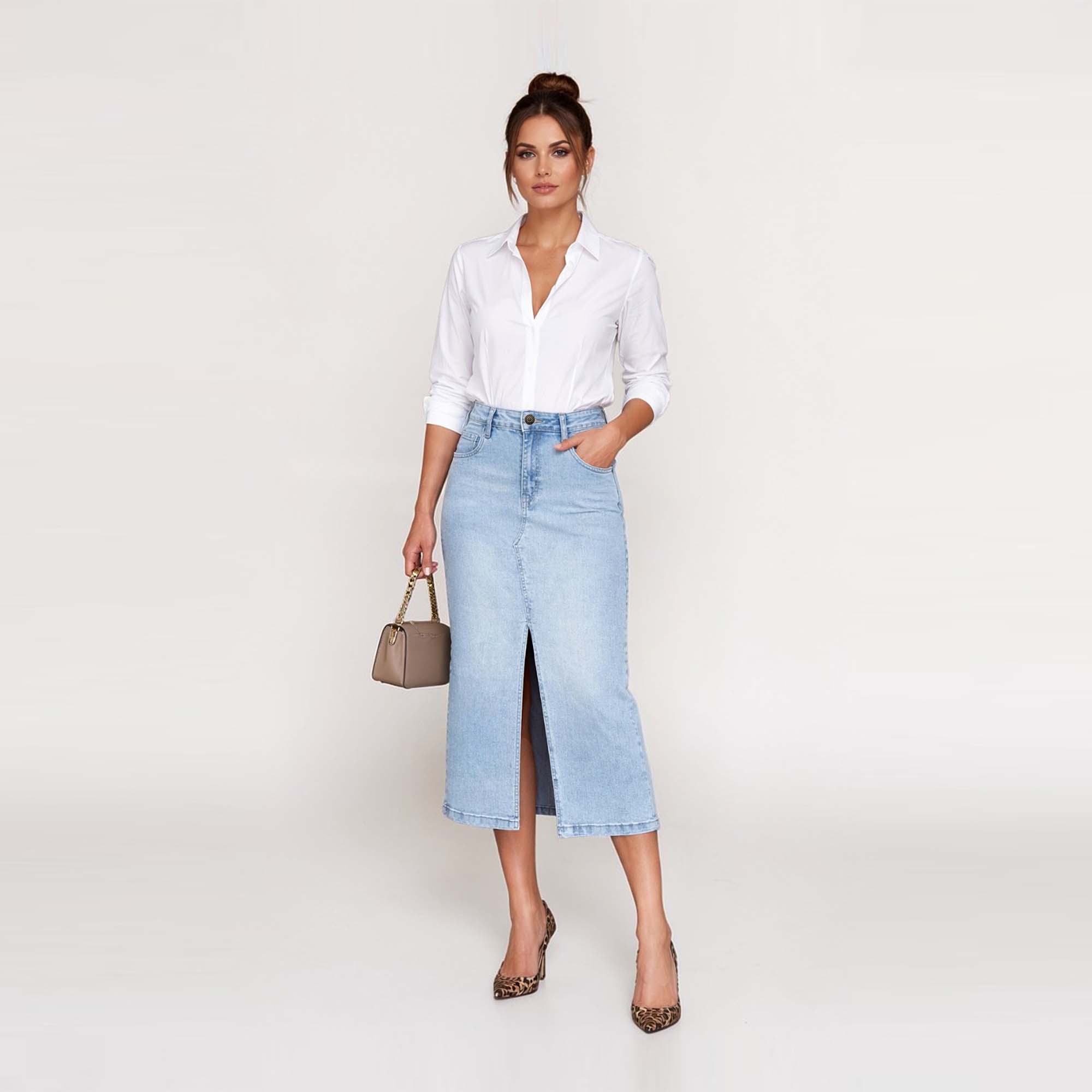FALDA MIDI SLIM MUJER COTTONS JEANS IRLANDA - 2