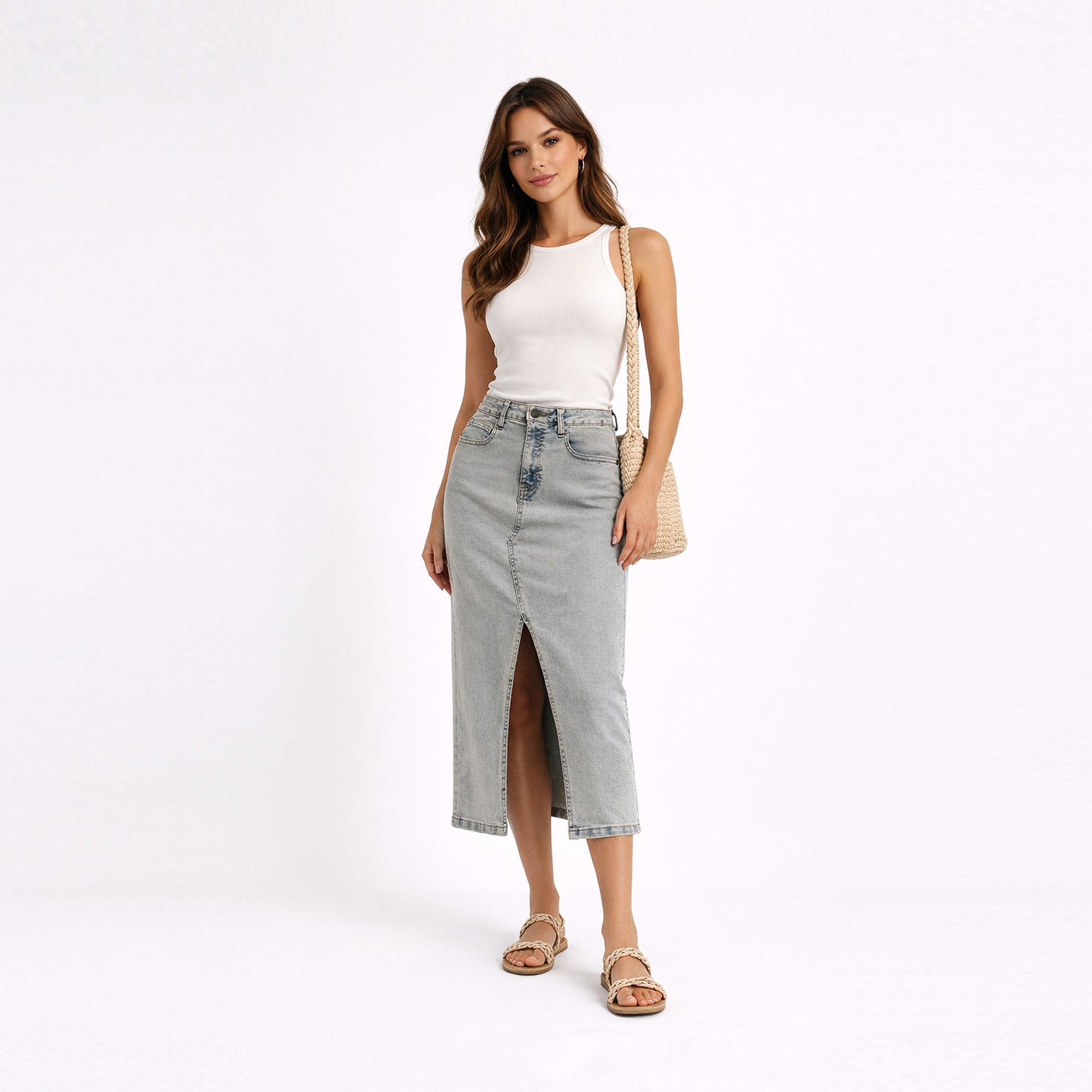 FALDA MIDI SLIM MUJER COTTONS JEANS IRLANDA - 2
