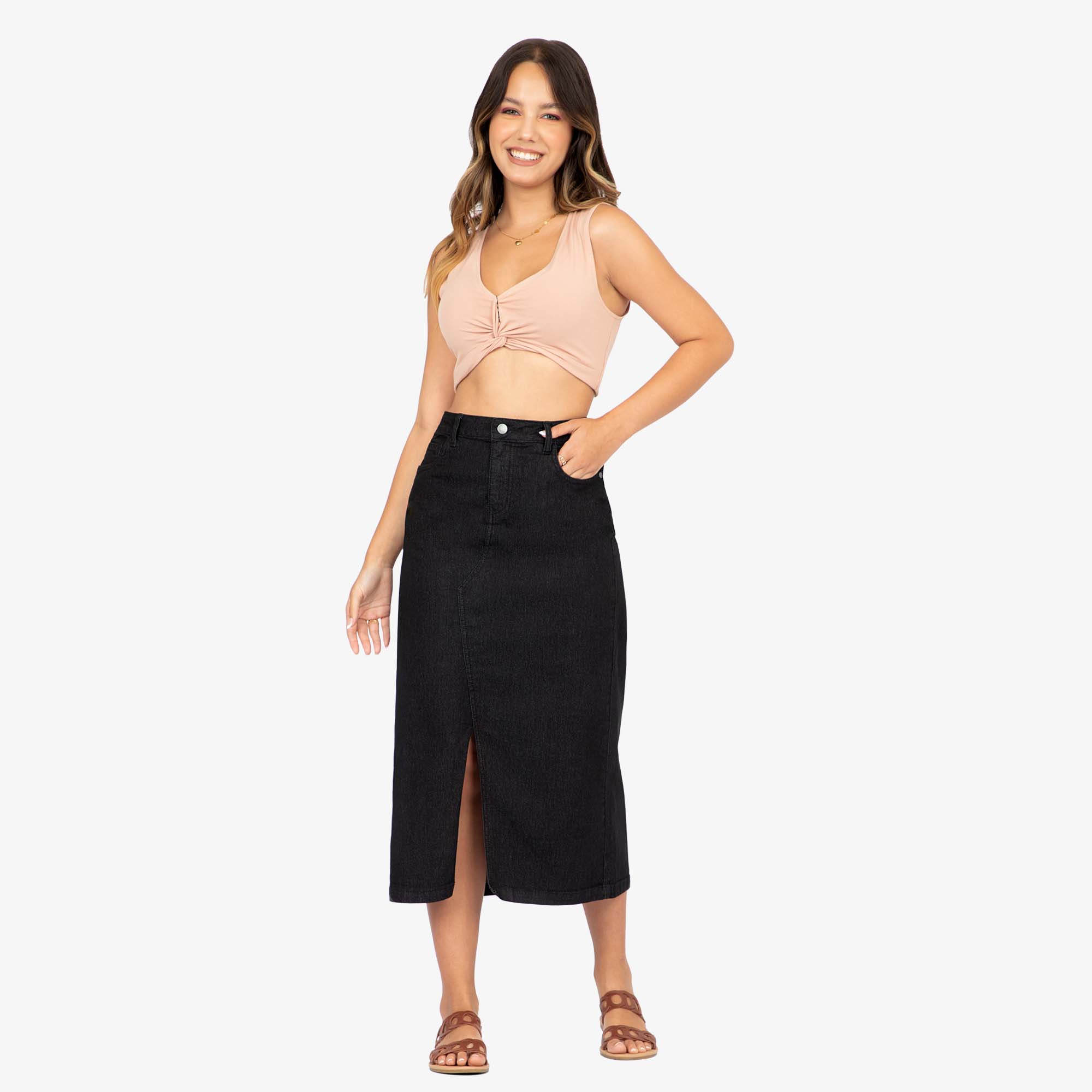 FALDA MIDI SLIM MUJER COTTONS JEANS IRLANDA - 2