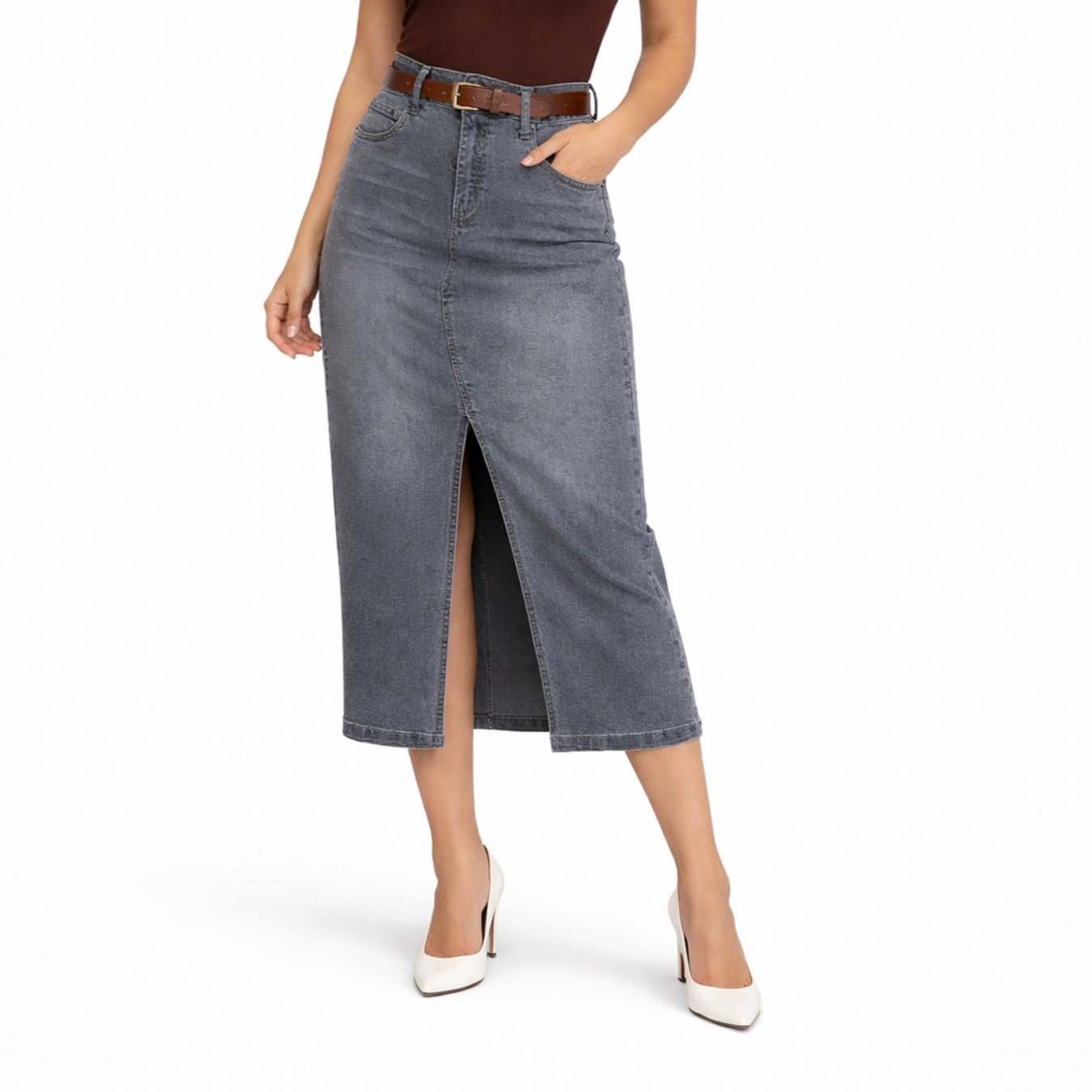 FALDA MIDI SLIM MUJER COTTONS JEANS IRLANDA - 3