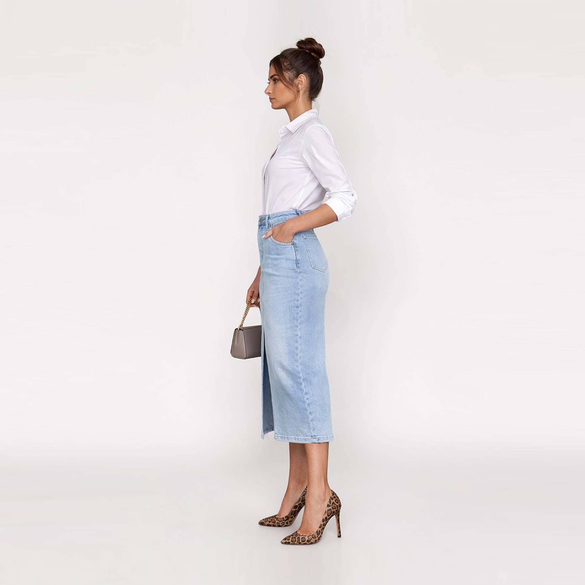 FALDA MIDI SLIM MUJER COTTONS JEANS IRLANDA - 3