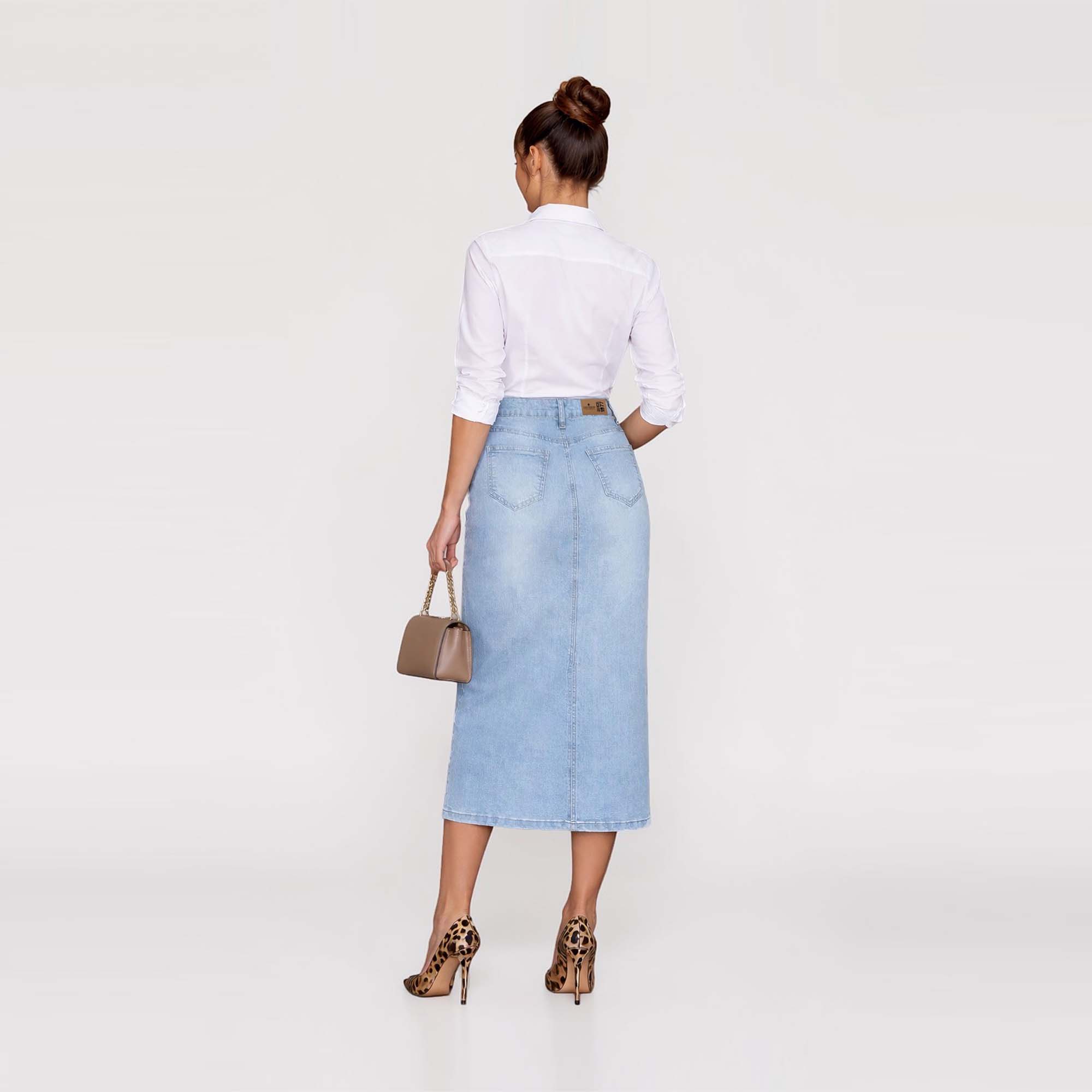 FALDA MIDI SLIM MUJER COTTONS JEANS IRLANDA - 4