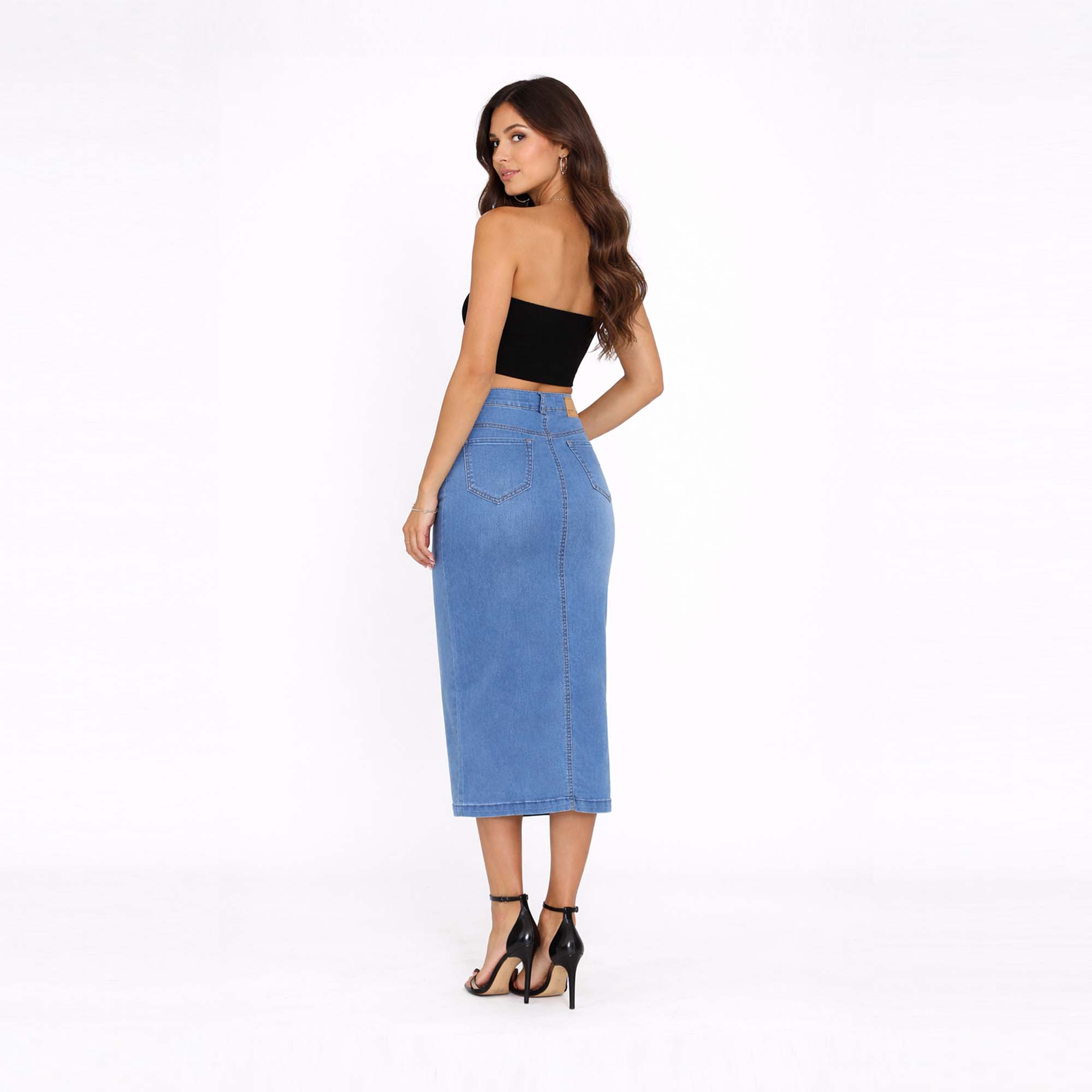 FALDA MIDI SLIM MUJER COTTONS JEANS IRLANDA - 4