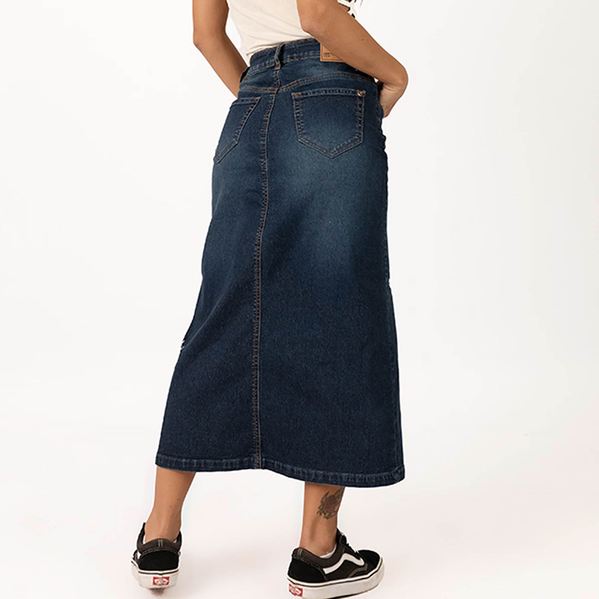 FALDA MIDI SLIM MUJER COTTONS JEANS IRLANDA - 4