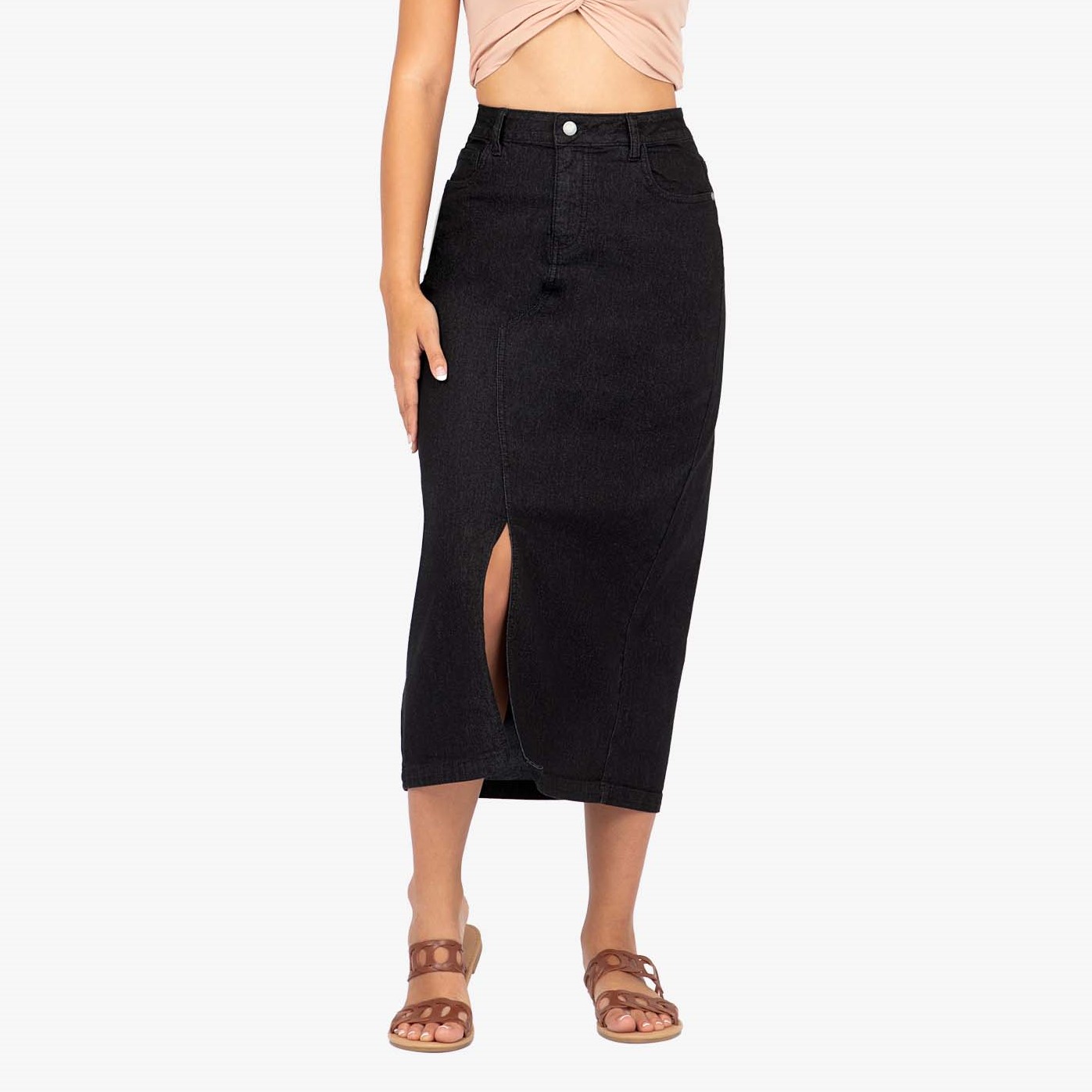 FALDA MIDI SLIM MUJER COTTONS JEANS IRLANDA - 5