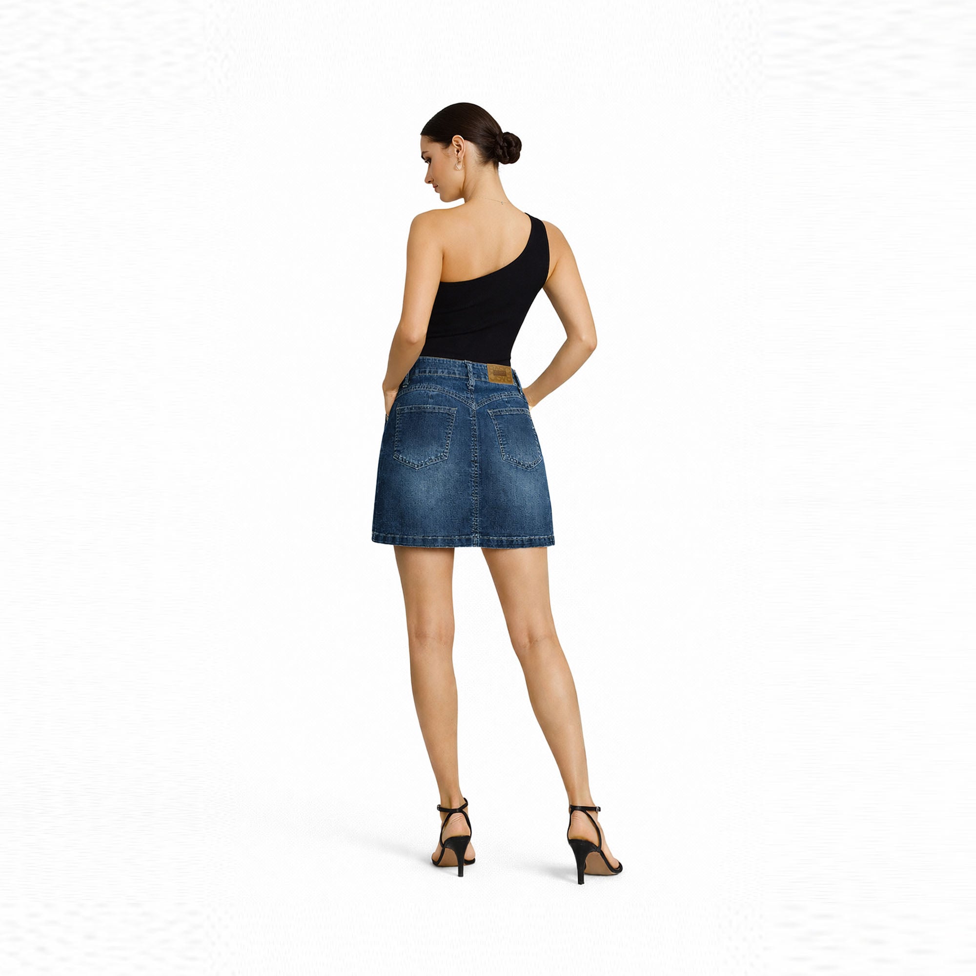 MINIFALDA CLASICA PARA MUJER COTTONS JEANS RAFAELA - 3