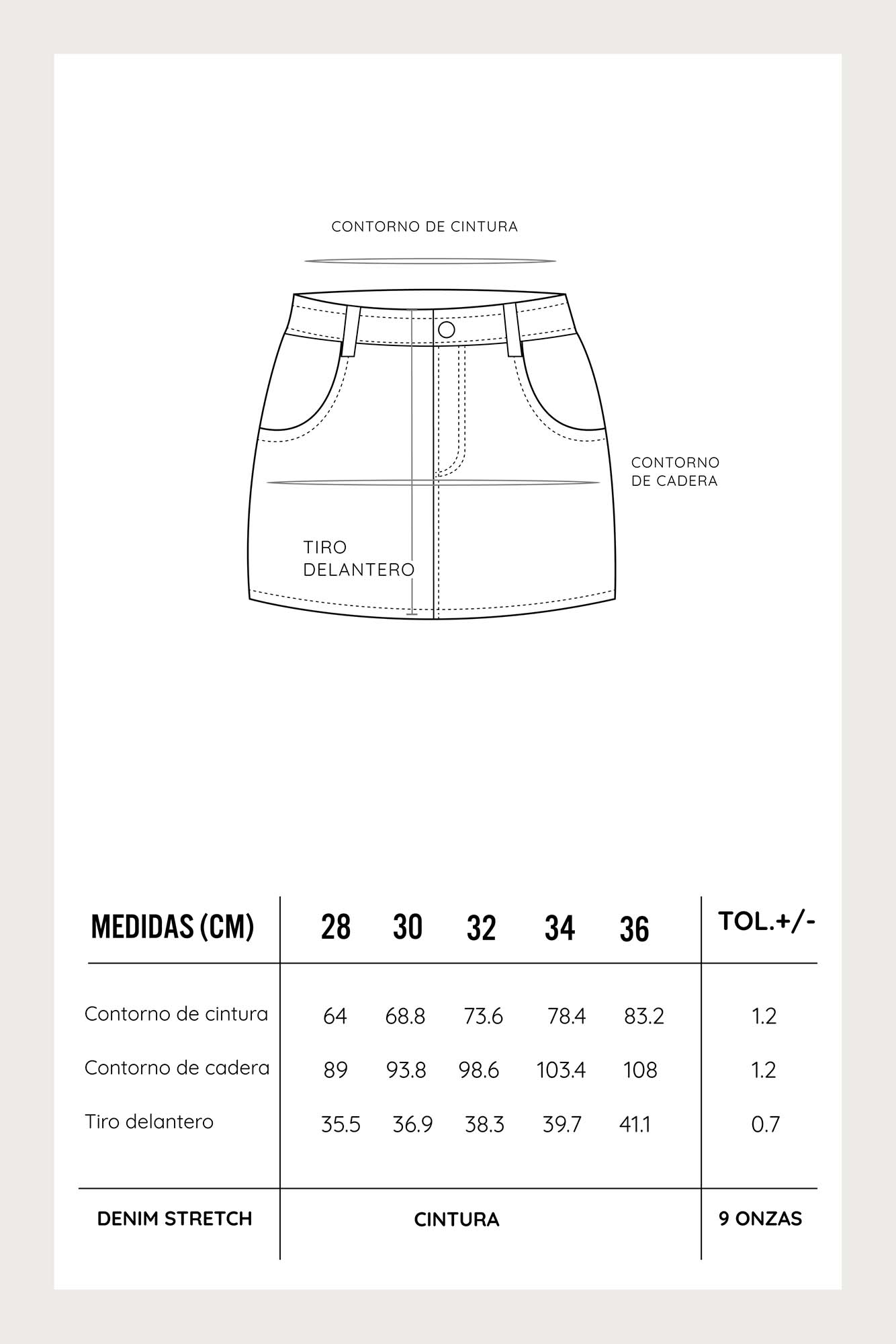 MINIFALDA CLASICA PARA MUJER COTTONS JEANS RAFAELA - 4
