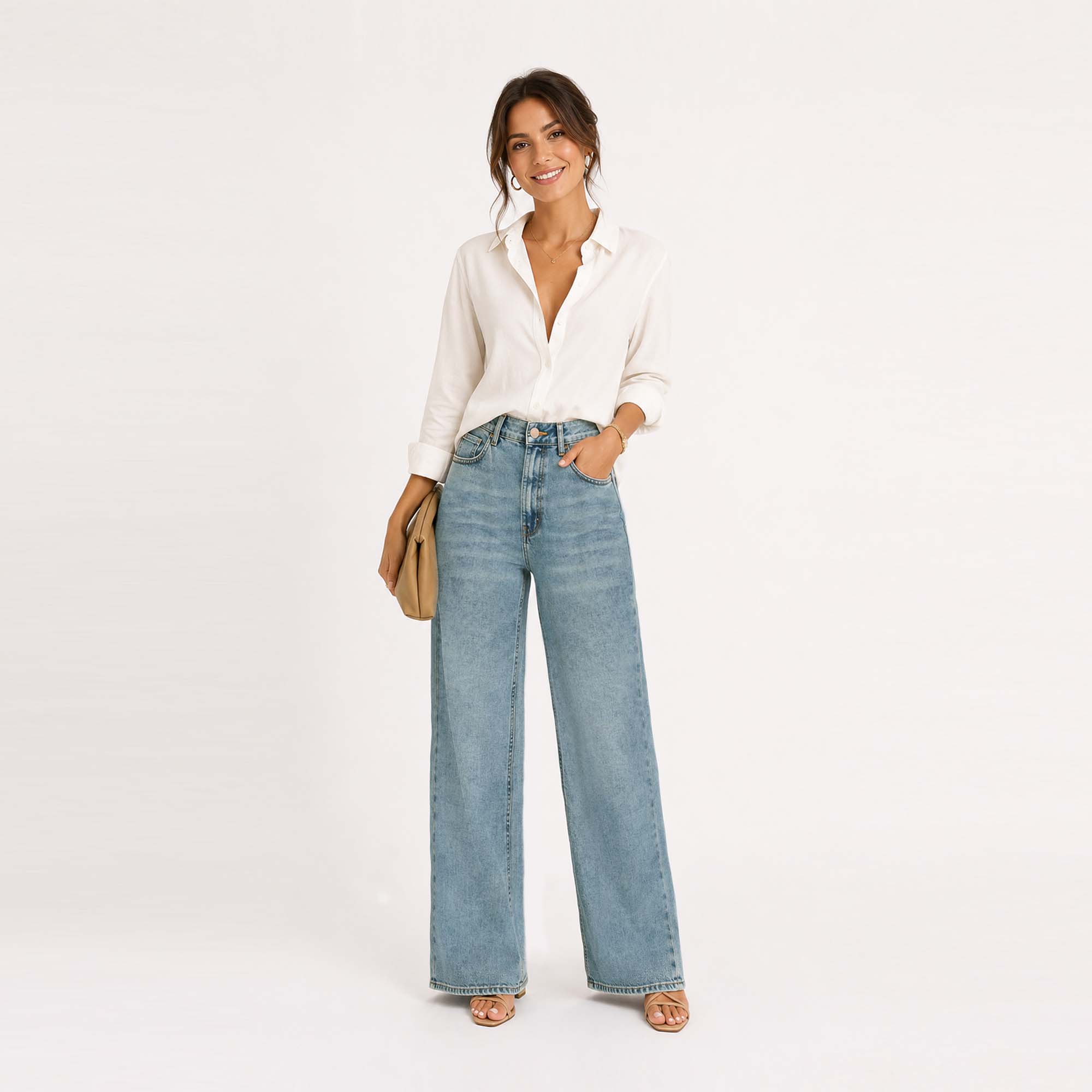 JEAN WIDE LEG PARA MUJER COTTONS JEANS ALIA - 1