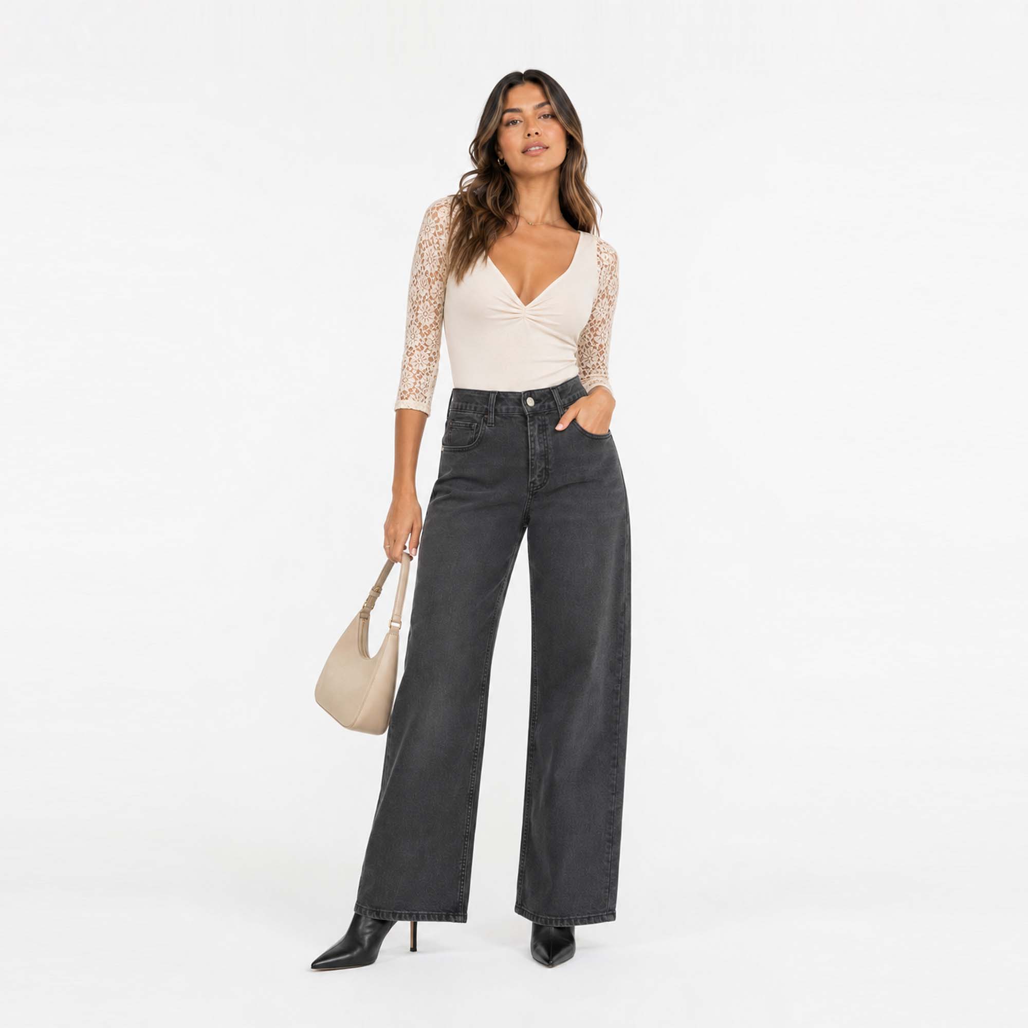 JEAN WIDE LEG PARA MUJER COTTONS JEANS ALIA - 1