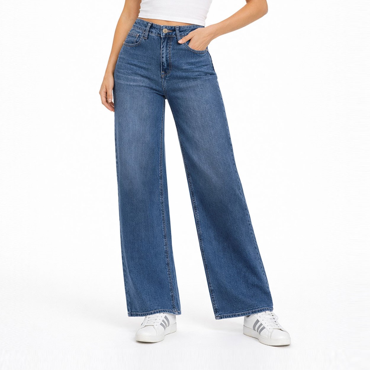 JEAN WIDE LEG PARA MUJER COTTONS JEANS ALIA - 1