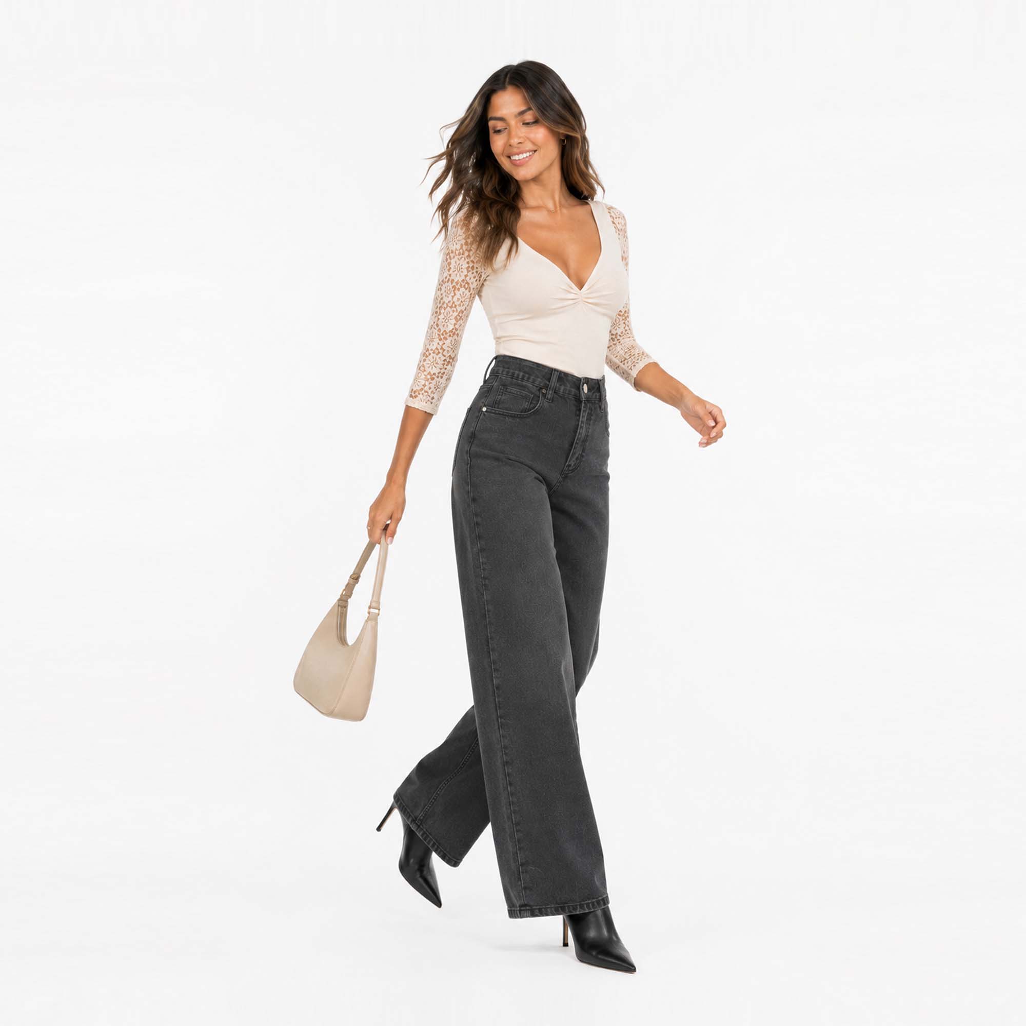 JEAN WIDE LEG PARA MUJER COTTONS JEANS ALIA - 4