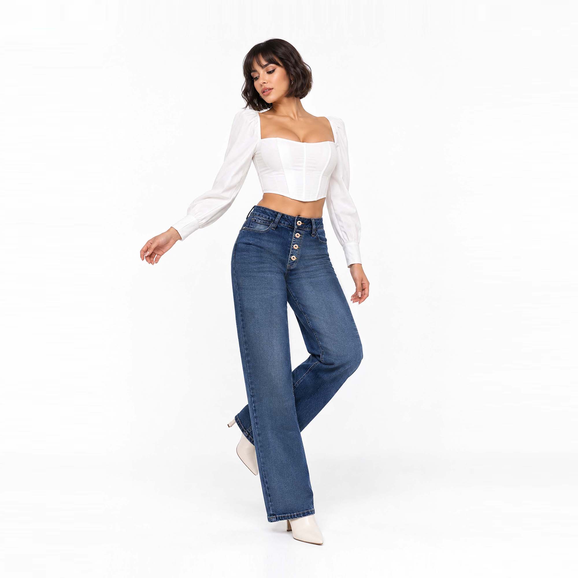 JEAN STRAIGHT PARA MUJER COTTONS JEANS KATHE TALL - 1