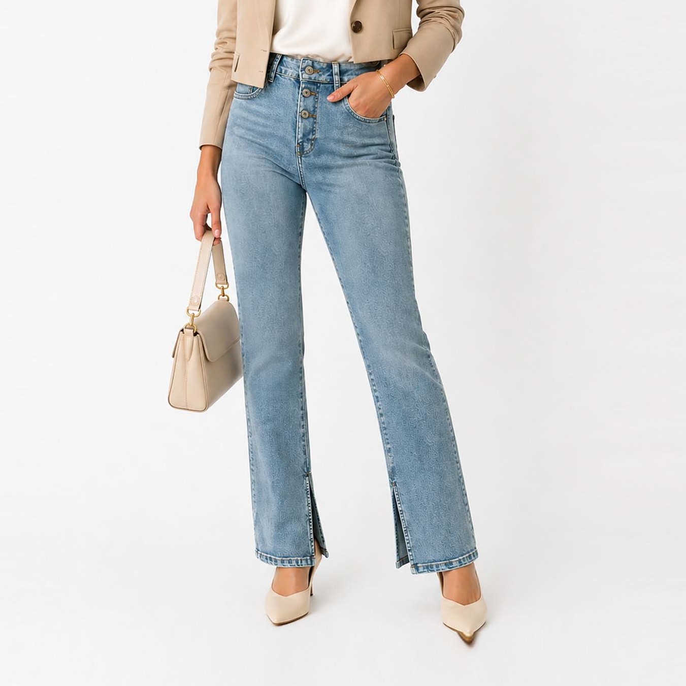 JEAN STRAIGHT PARA MUJER COTTONS JEANS KATHE PETITE - 3