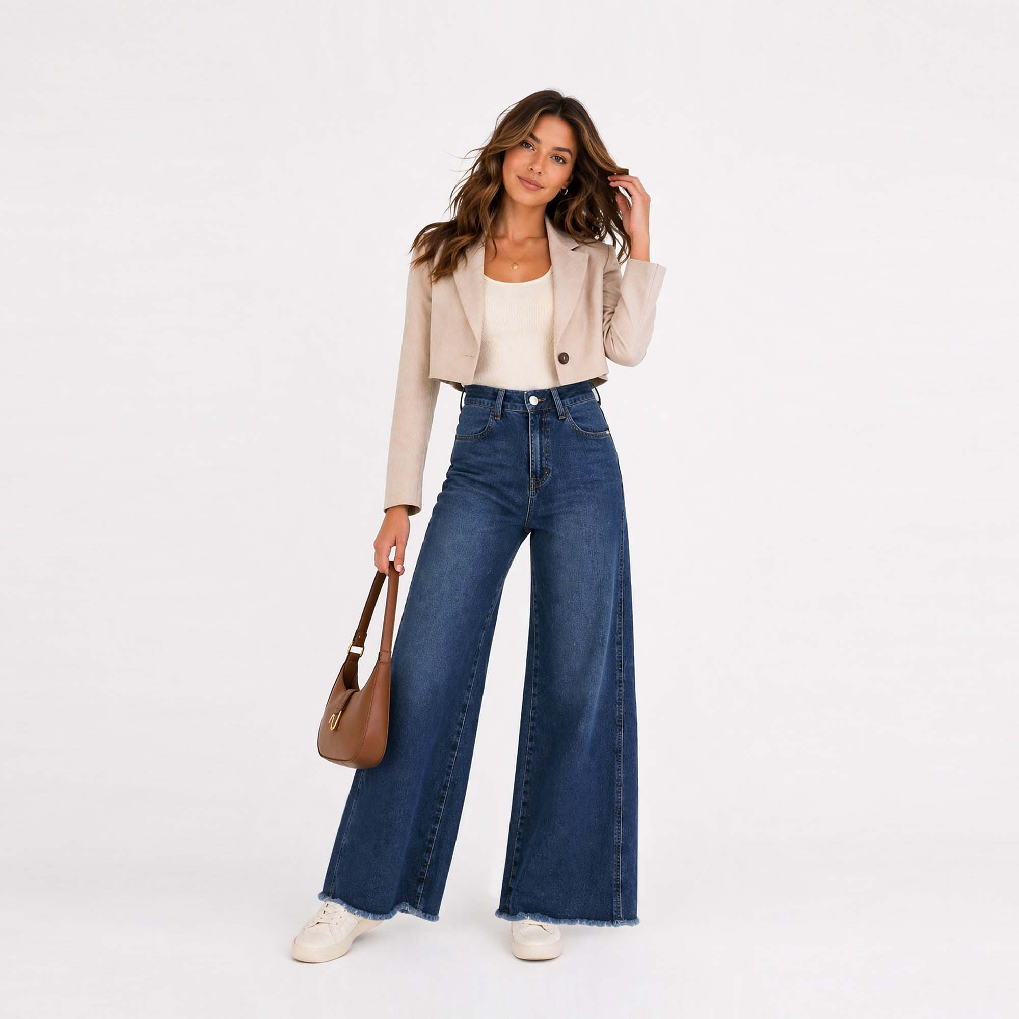 JEAN WIDE LEG PARA MUJER COTTONS JEANS FLAVIA TALL - 1