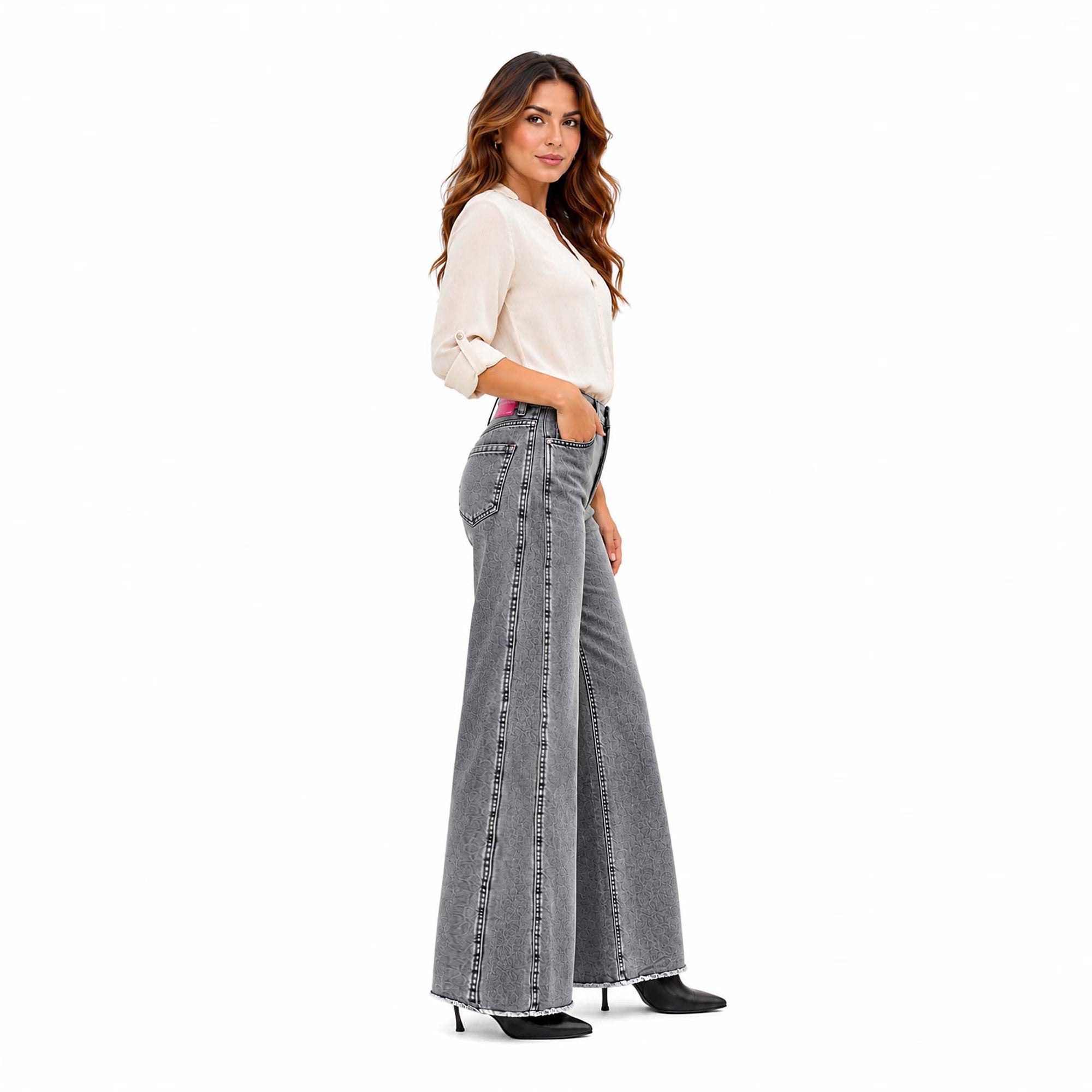 JEAN WIDE LEG PARA MUJER COTTONS JEANS FLAVIA PETITE - 3