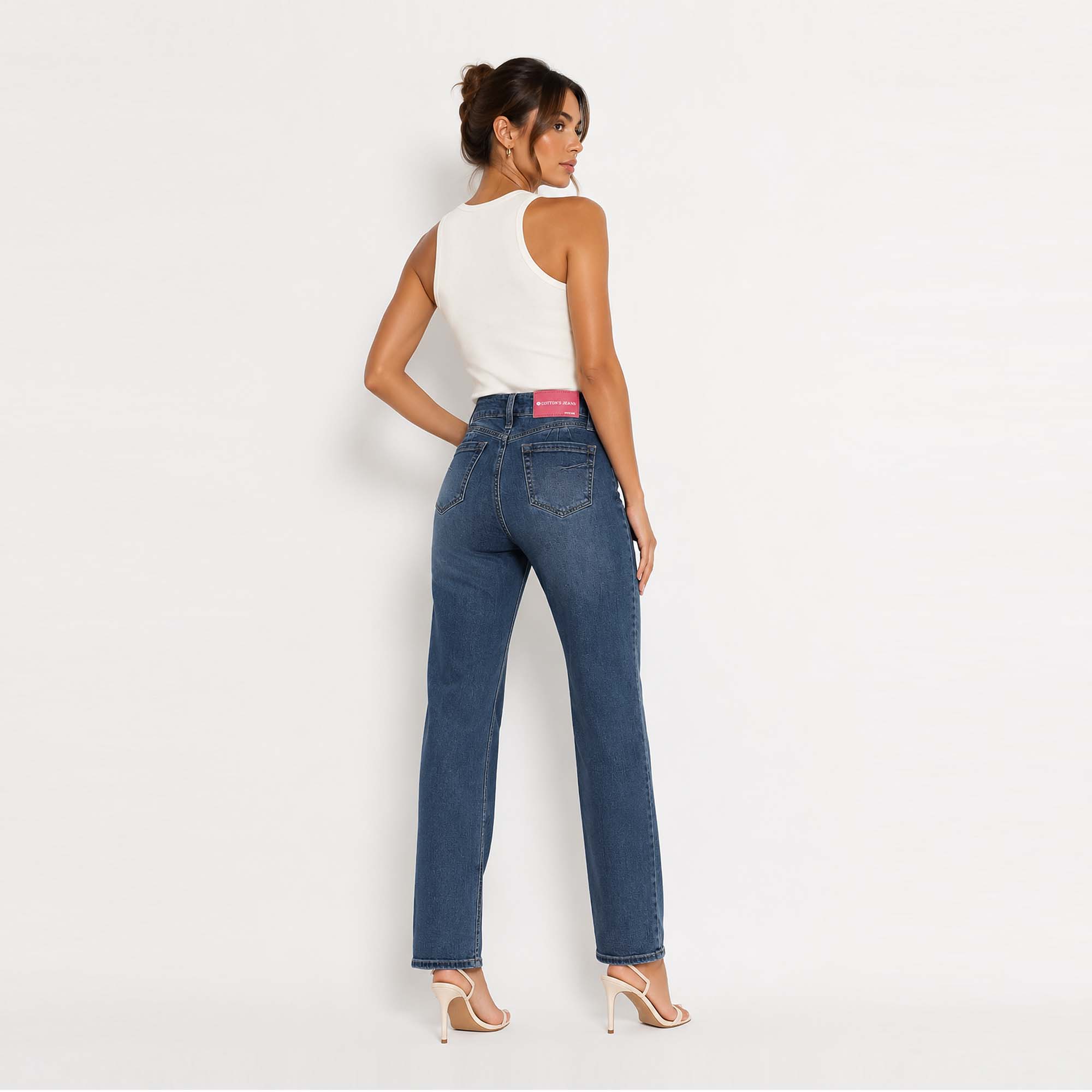 JEAN STRAIGHT PARA MUJER COTTONS JEANS BEATRIZ PETITE - 3