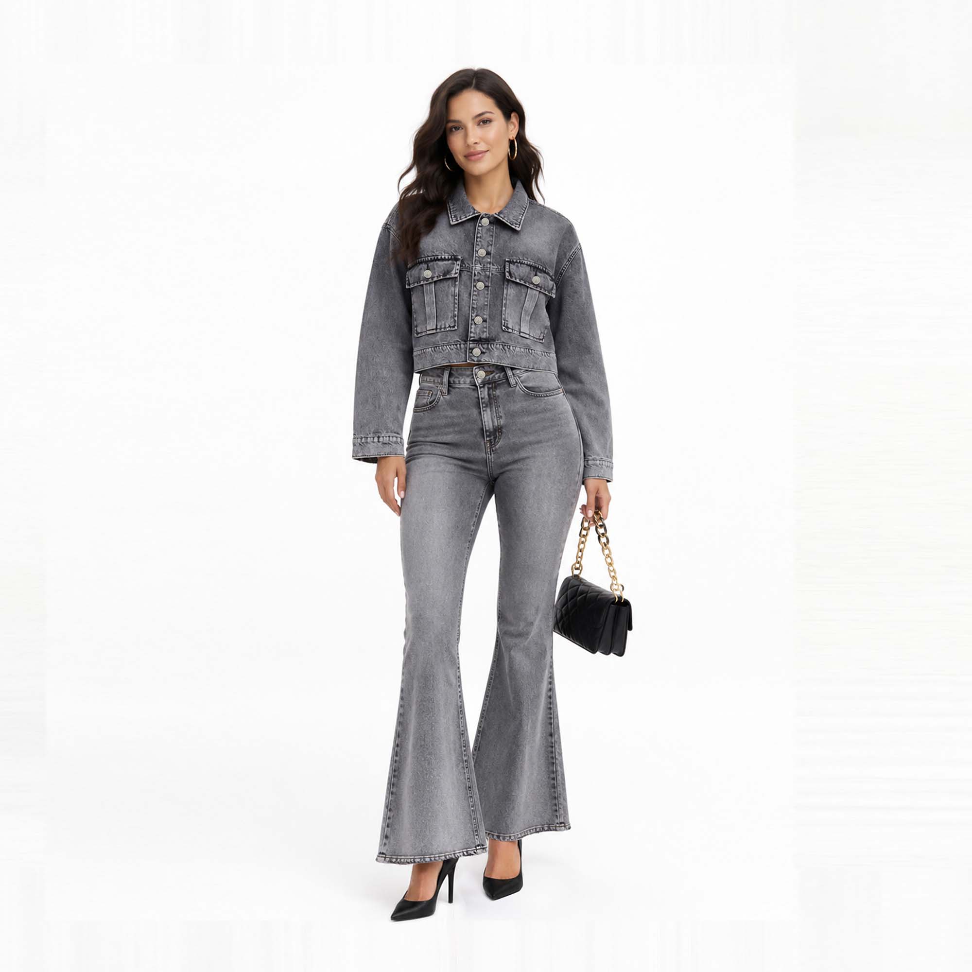 CASACA CROP PARA MUJER COTTONS JEANS XIME - 1