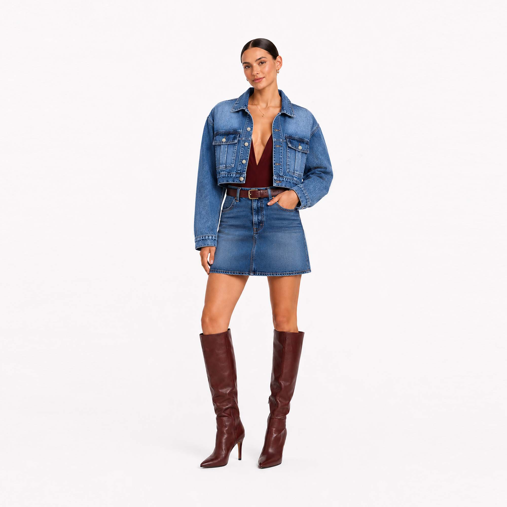 CASACA CROP PARA MUJER COTTONS JEANS XIME - 2