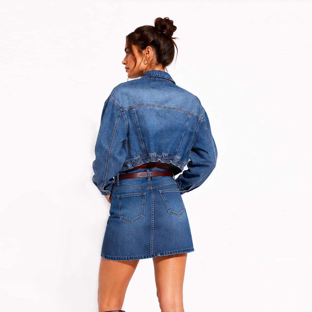 CASACA CROP PARA MUJER COTTONS JEANS XIME - 3