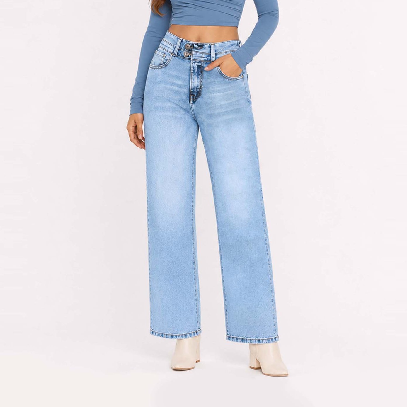 JEAN STRAIGHT PARA MUJER COTTONS JEANS SALLY TALL - 1