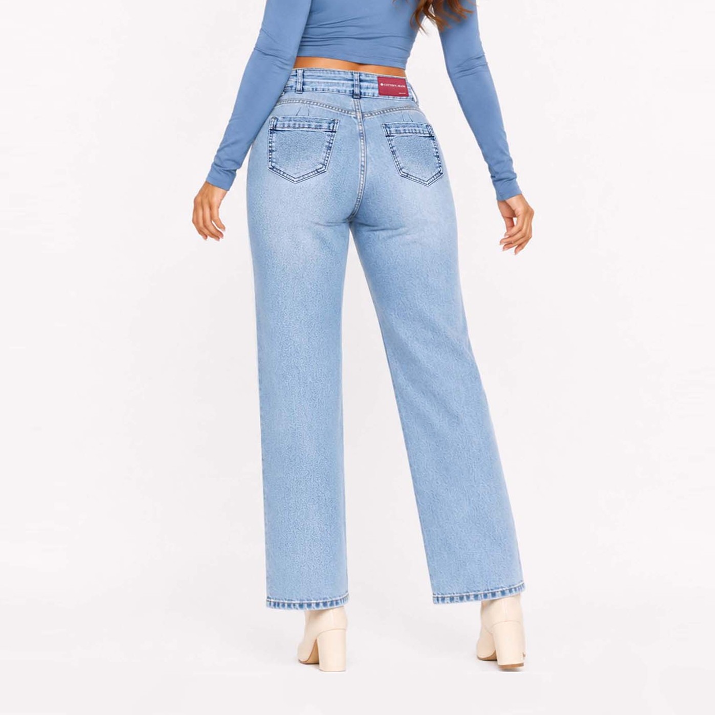 JEAN STRAIGHT PARA MUJER COTTONS JEANS SALLY TALL - 3
