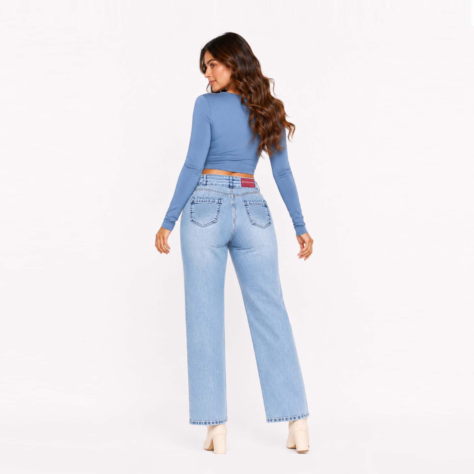 JEAN STRAIGHT PARA MUJER COTTONS JEANS SALLY TALL - 4