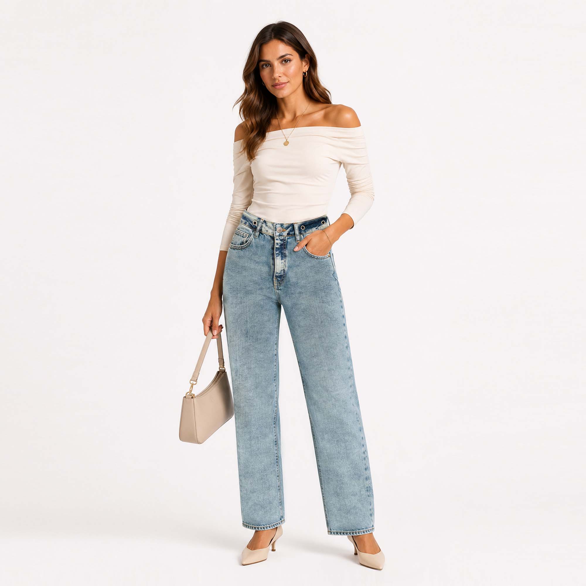 JEAN STRAIGHT PARA MUJER COTTONS JEANS MARA PETITE - 1