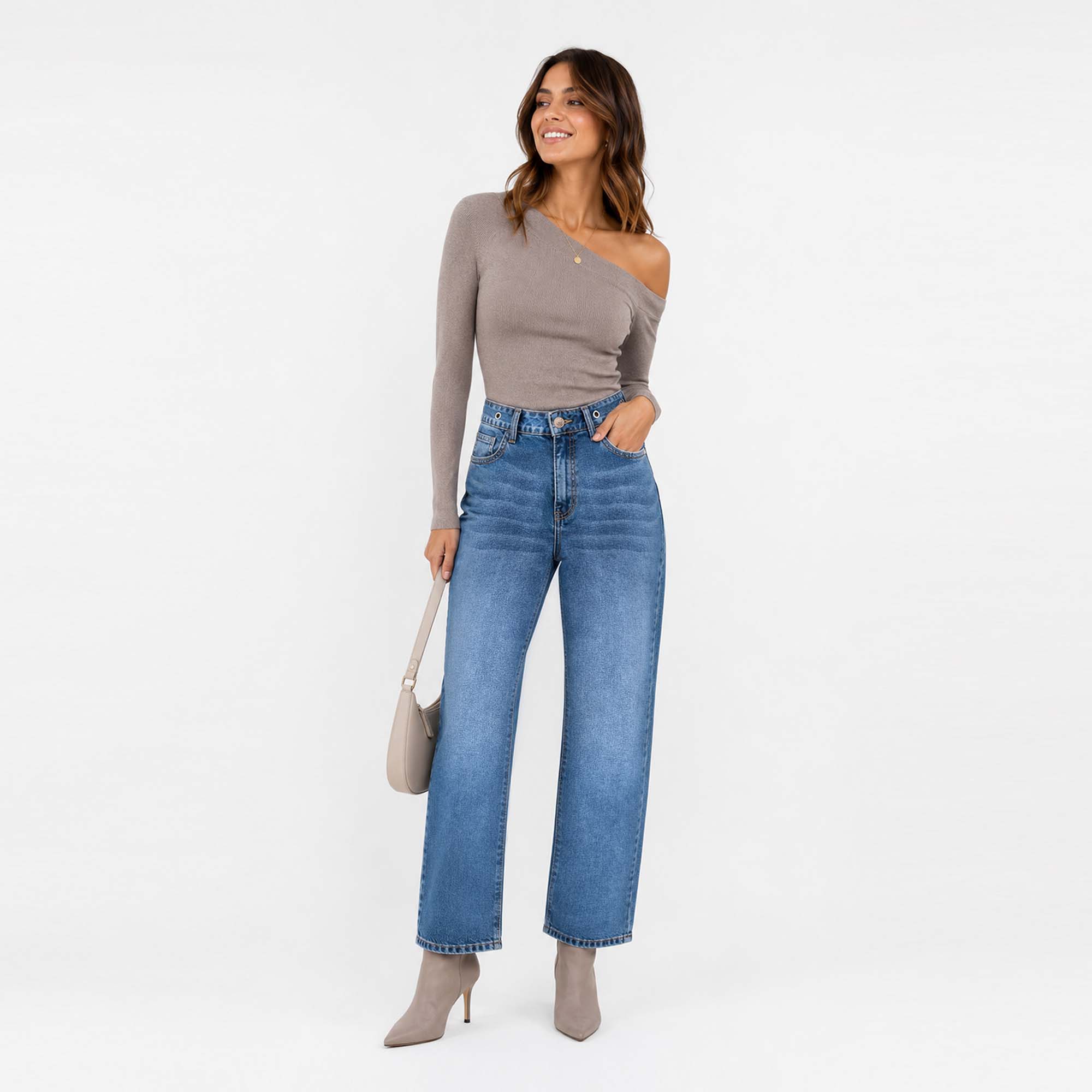 JEAN STRAIGHT PARA MUJER COTTONS JEANS MARA PETITE - 1