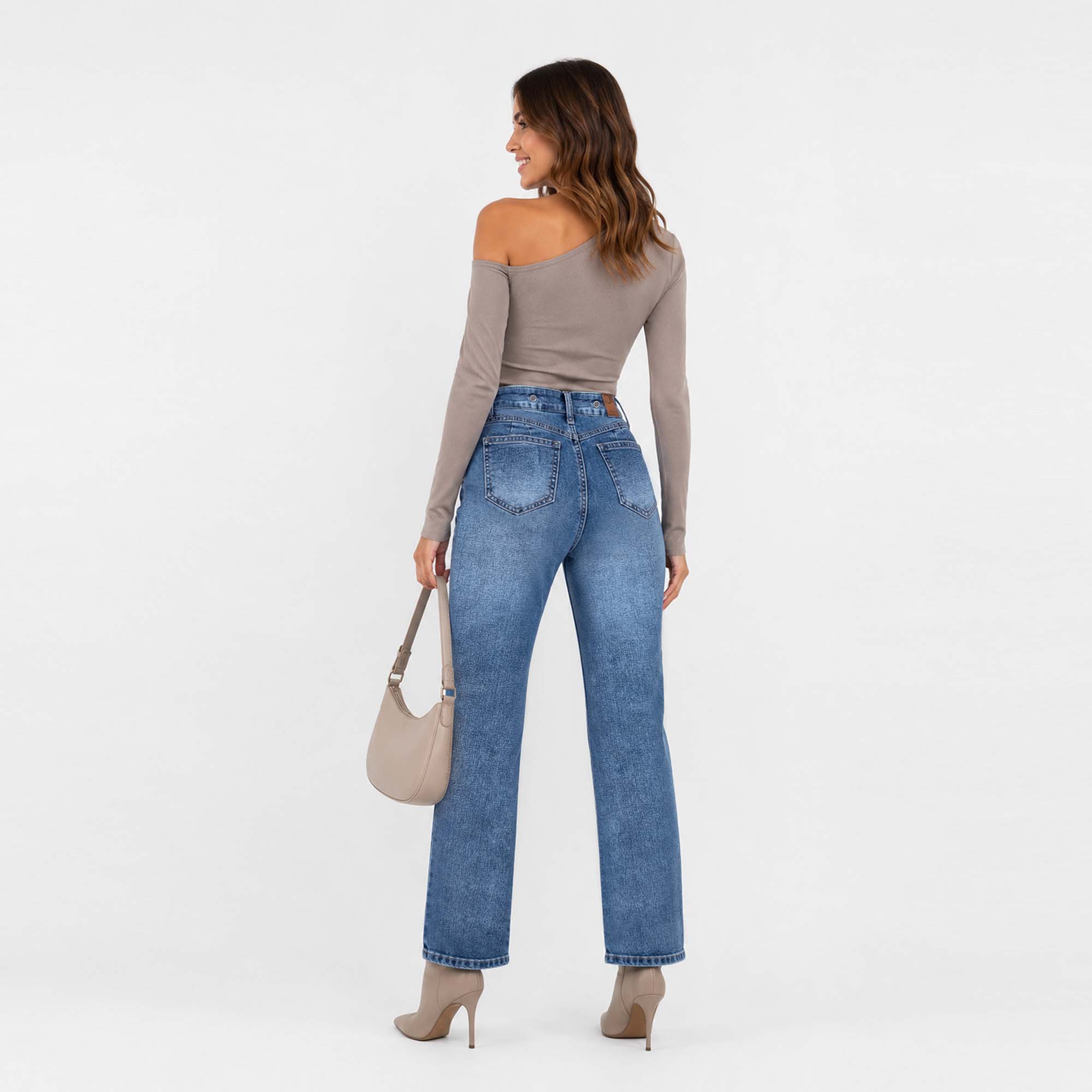 JEAN STRAIGHT PARA MUJER COTTONS JEANS MARA PETITE - 2