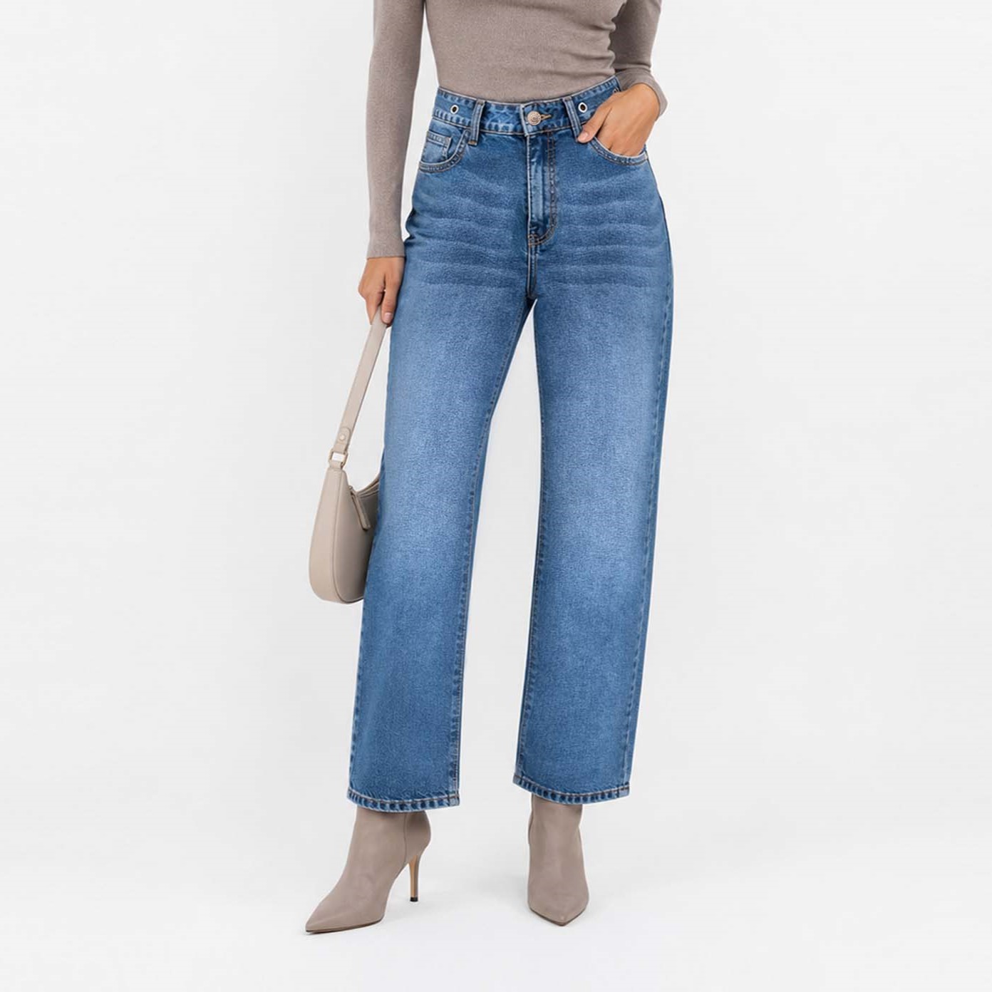 JEAN STRAIGHT PARA MUJER COTTONS JEANS MARA PETITE - 3